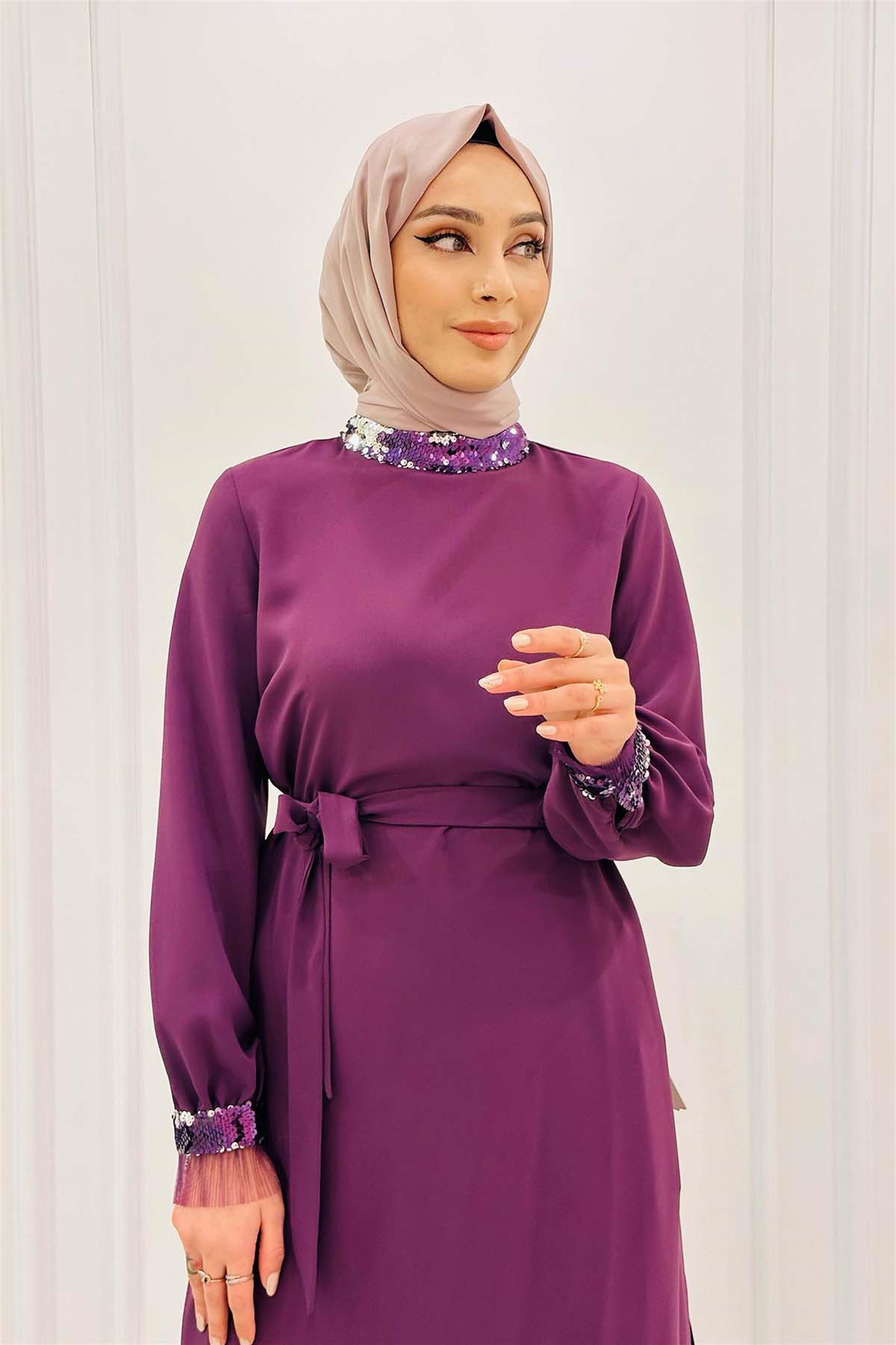 Yaka Kol Pul Dty Tunik 50210 Mürdüm
