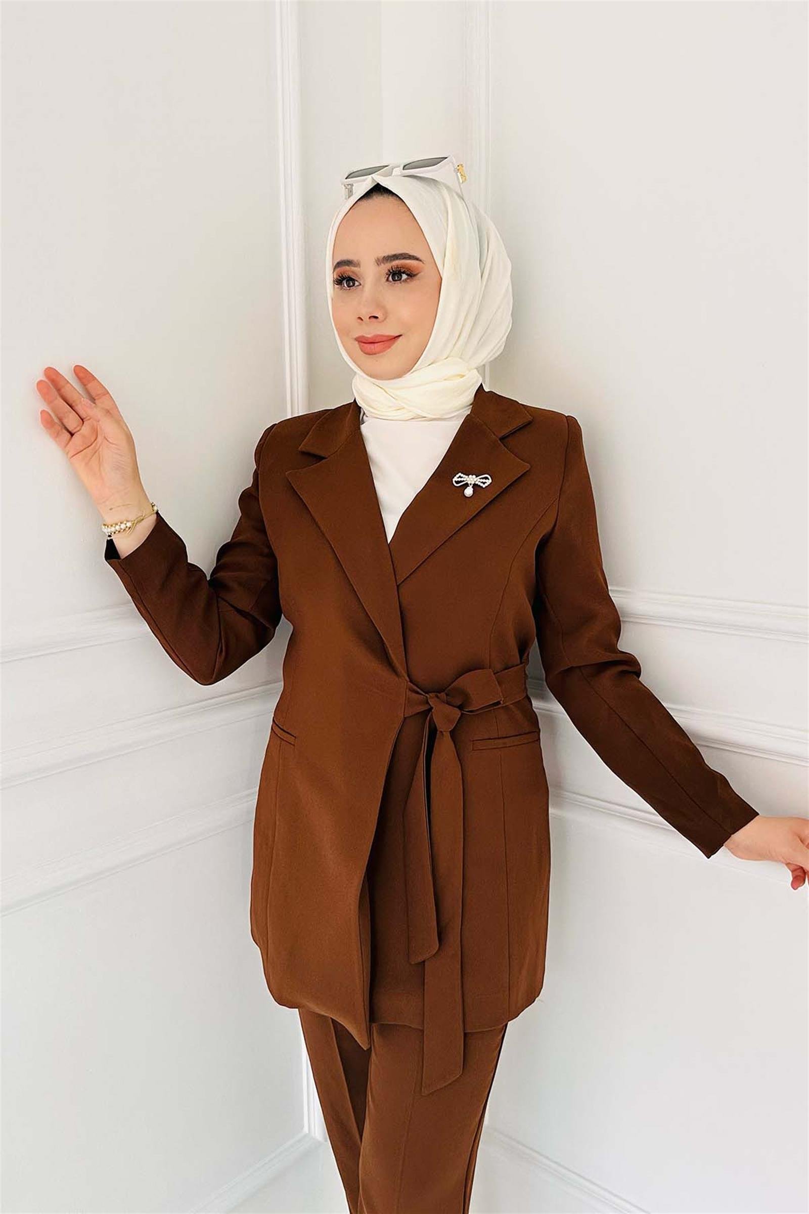 Yandan Bağlmlı Ceket Tkm 2016 Kahve