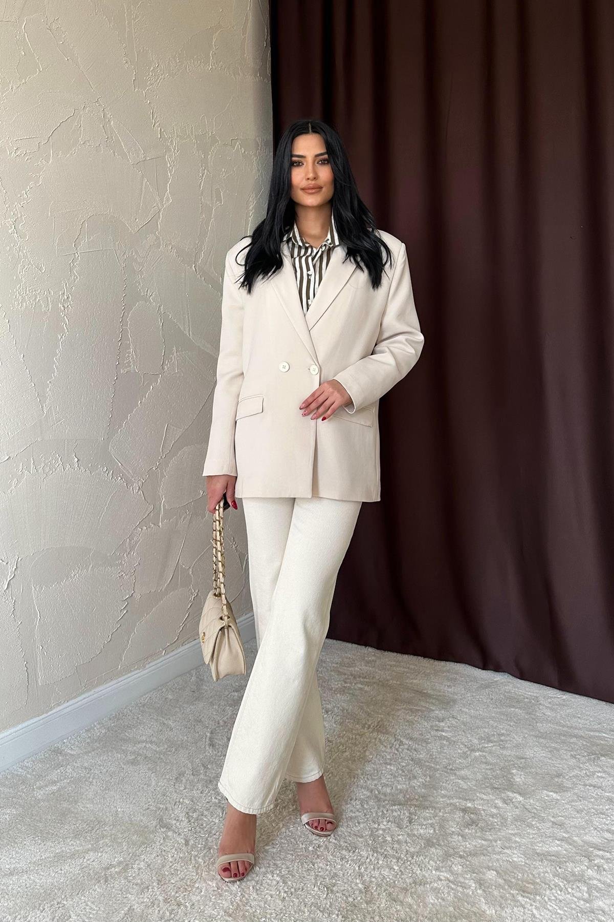 Wholesale Beige Blazer Jacket