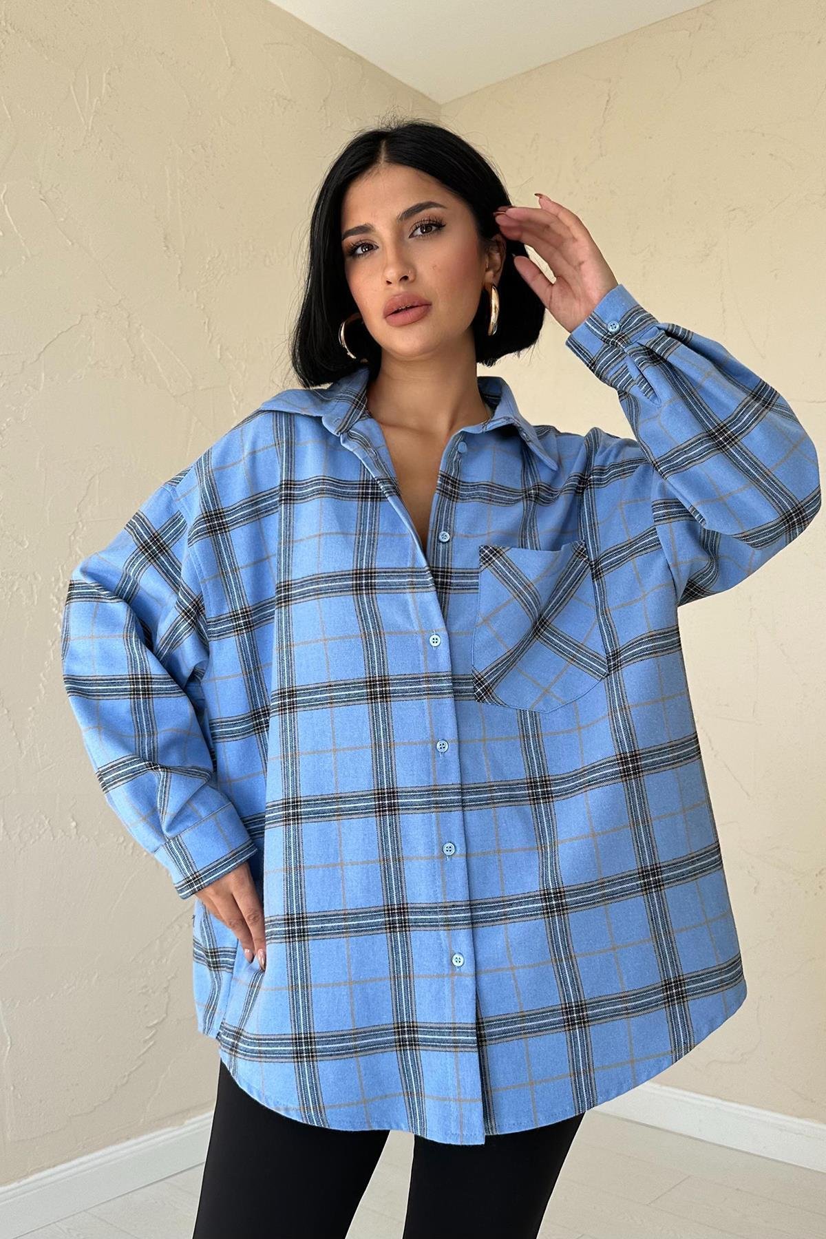 Wholesale Blue Plaid Shirt