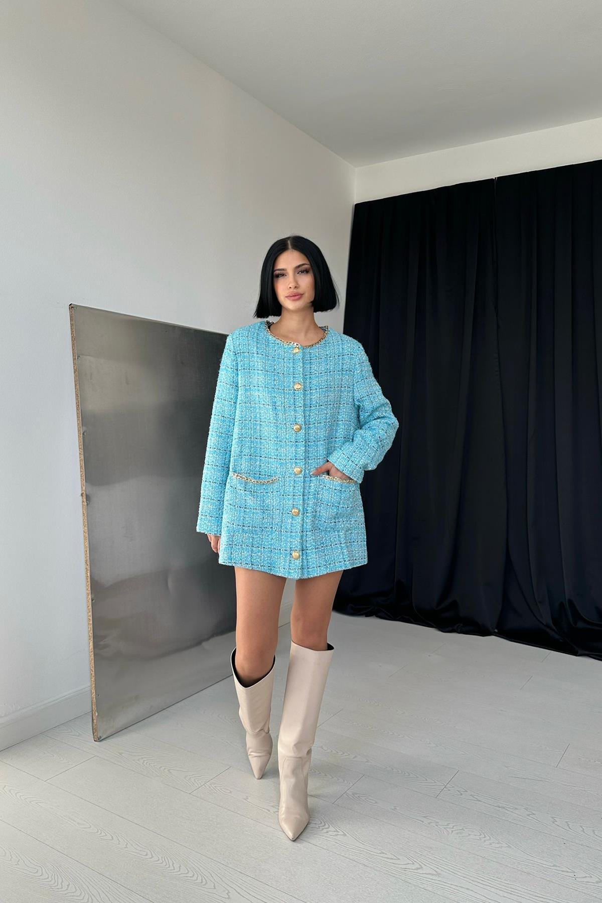 معطف سلسلة زرقاء بالجملة