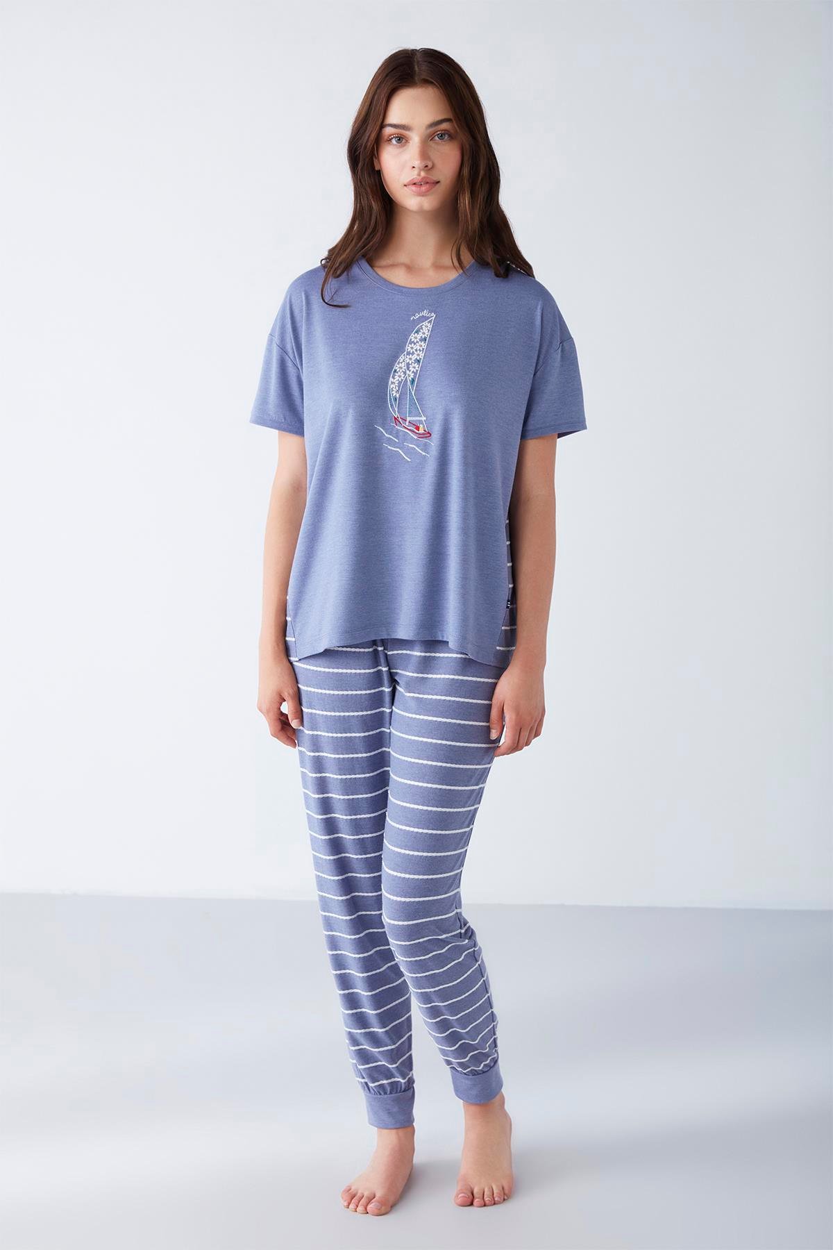 Çizgili Pijama Takımı W524