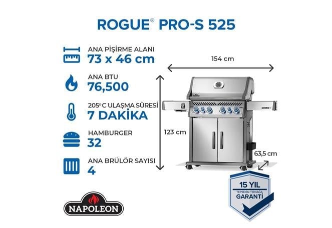 Napoleon Rogue PRO S 525 Sib Gazlı Mangal | Resmi Türkiye Sitesi