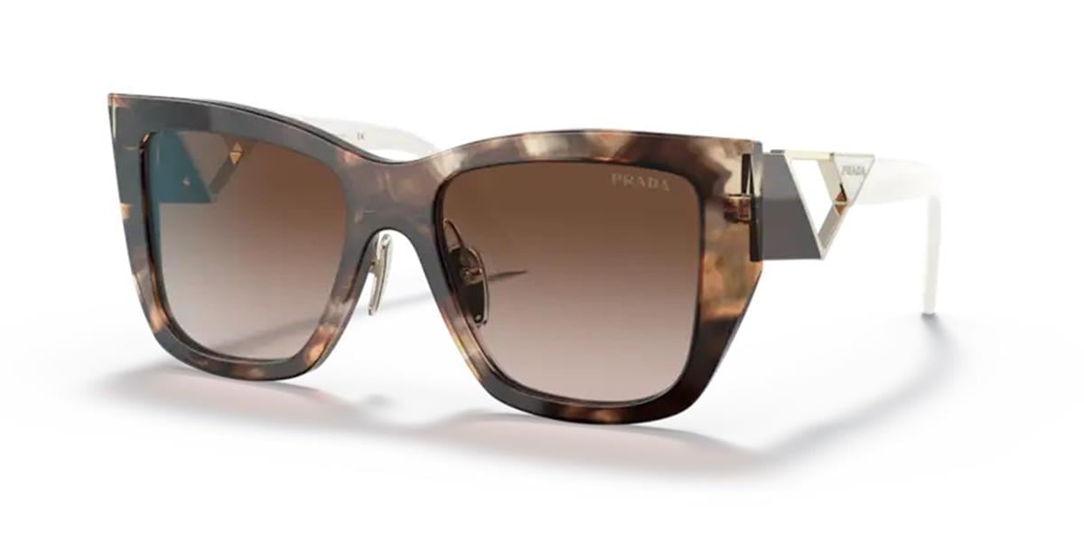 Prada SPR 21Y 07R-6S1 Kadın Kahverengi Köşeli Güneş Gözlüğü