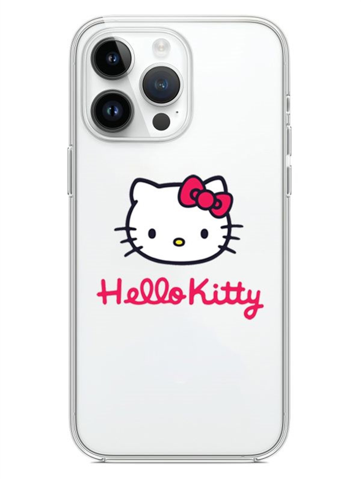 Hello Kitty Tasarımlı İphone 14 Pro Seffaf Telefon Kılıfı
