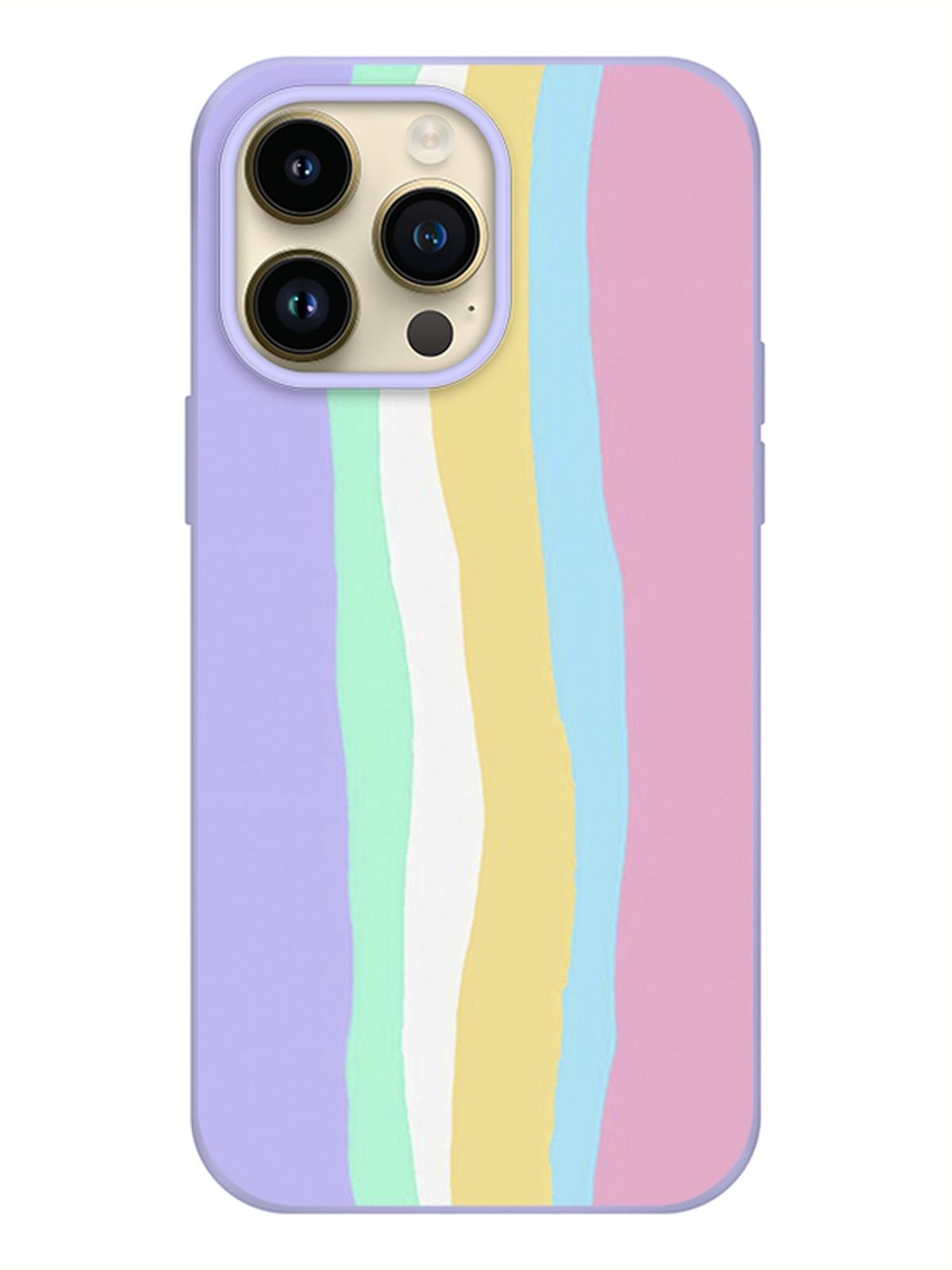 Lila Rainbow Tasarımlı İphone Uyumlu Lansman Telefon Kılıfı