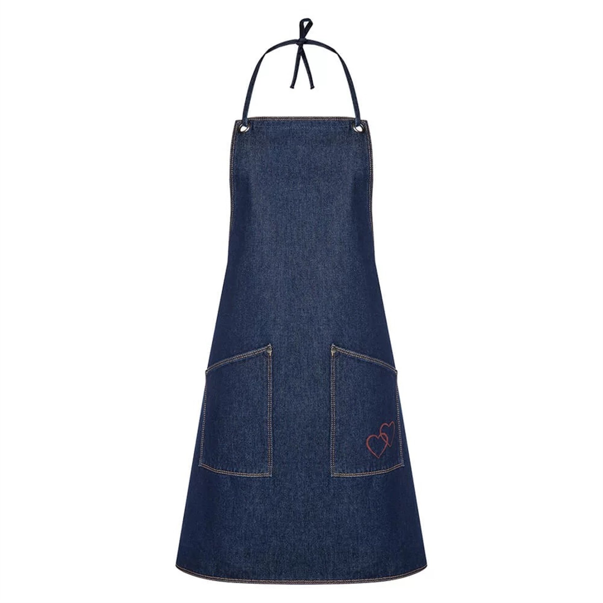 Denim Kalp Desenli Önlük