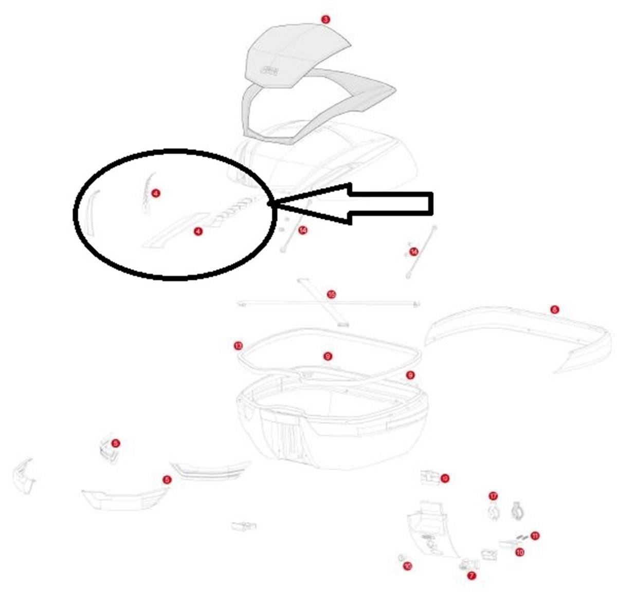 DAYTONA デイトナ 78566 GIVI Z4703R トップケースリフレクター 左右