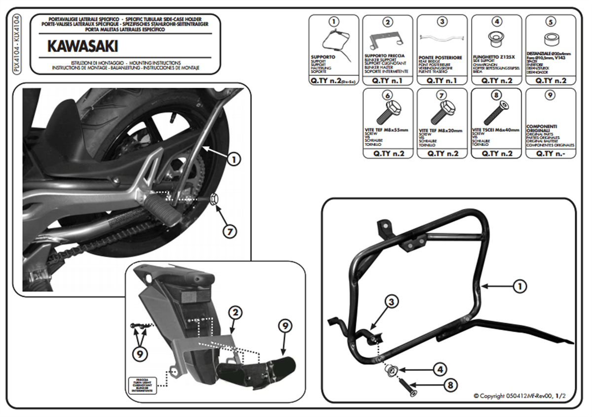 Kappa KLX4104 KAWASAKI ER-6N - ER-6F 650 (12-16) Yan Çanta