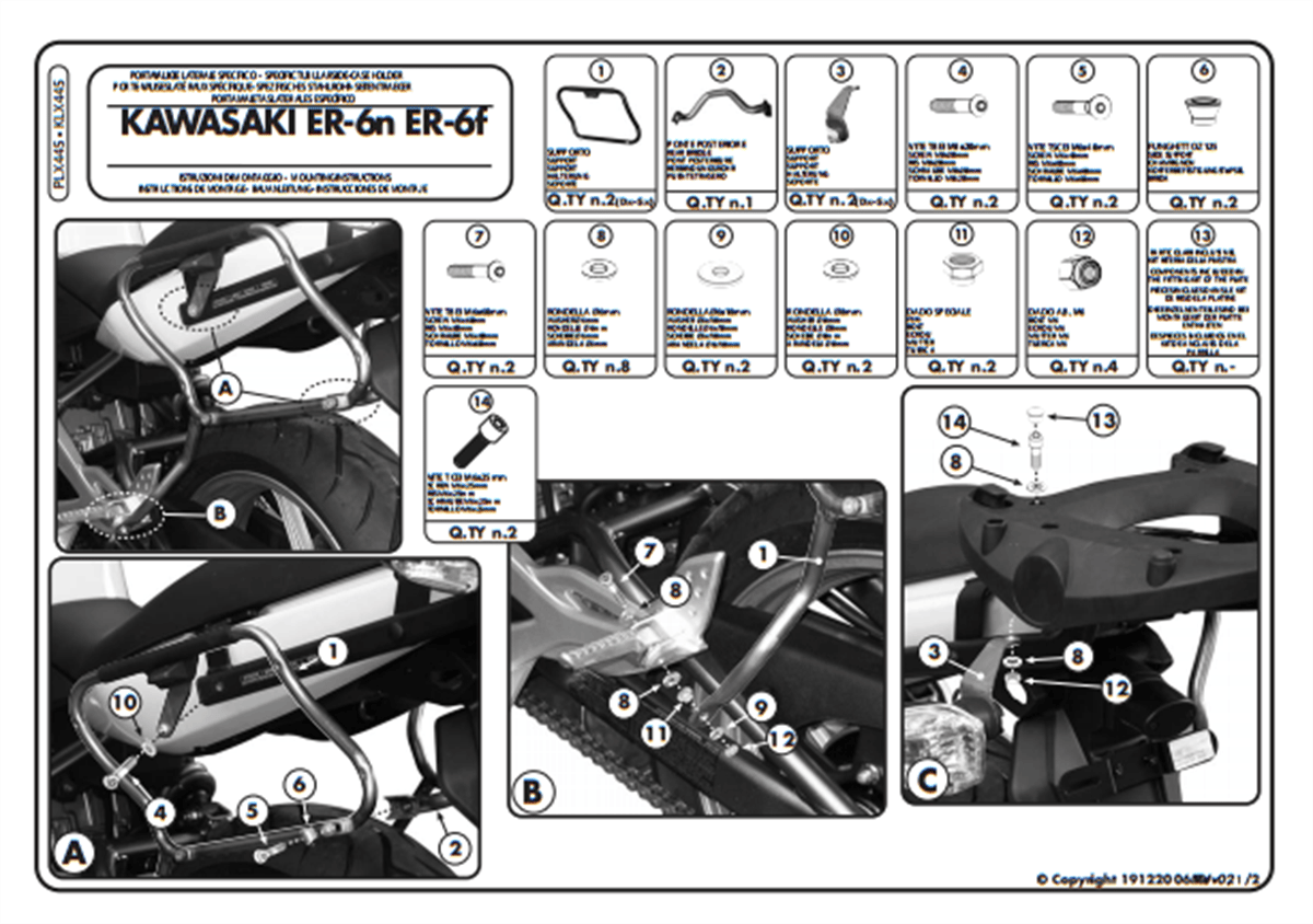Kappa KLX445 KAWASAKI ER-6N - ER-6F 650 (05-08) Yan Çanta