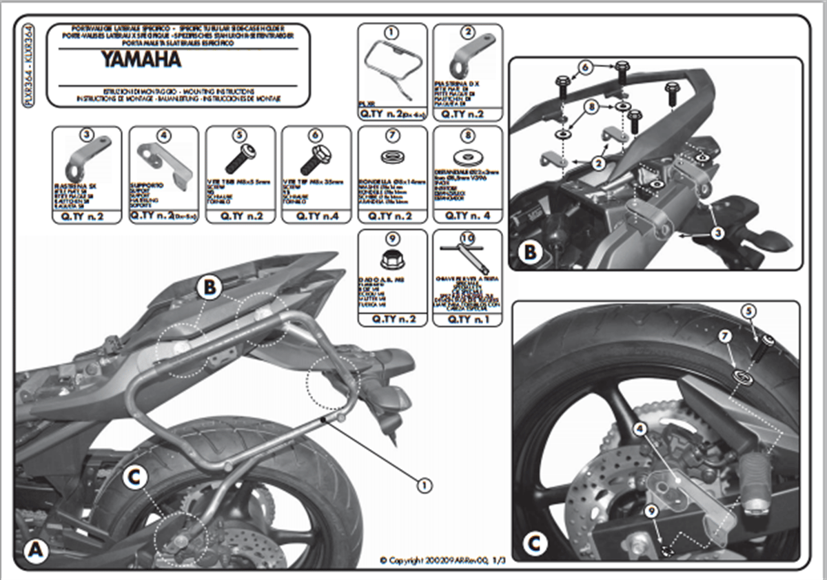Kappa KLXR364 YAMAHA XJ6 - XJ6 DIVERSION - XJ6 DIVERSION F600 (09