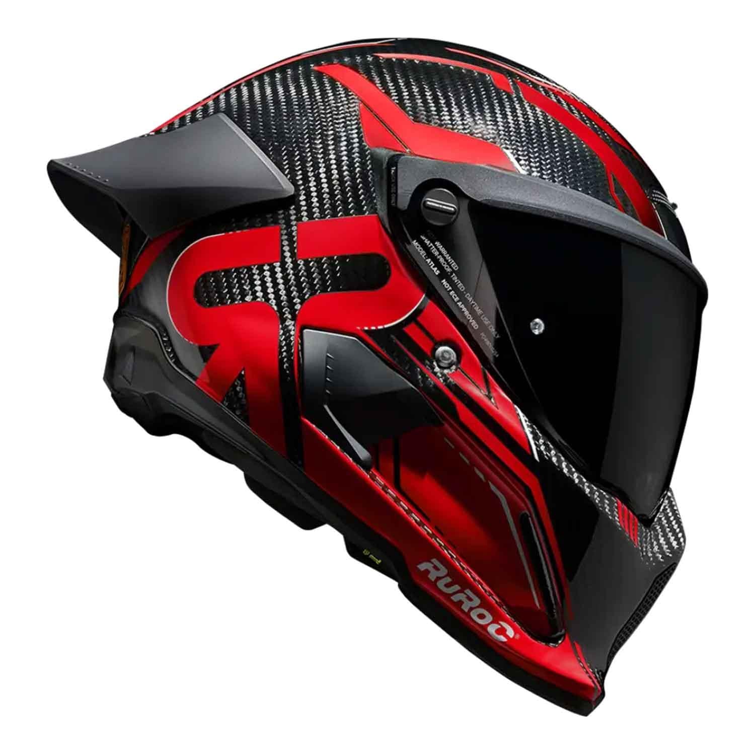 Ruroc ATLAS 4.0 TRACK Mサイズ Ruroc ATLAS 4.0 Track Inferno Full Face Motosiklet Kaskı