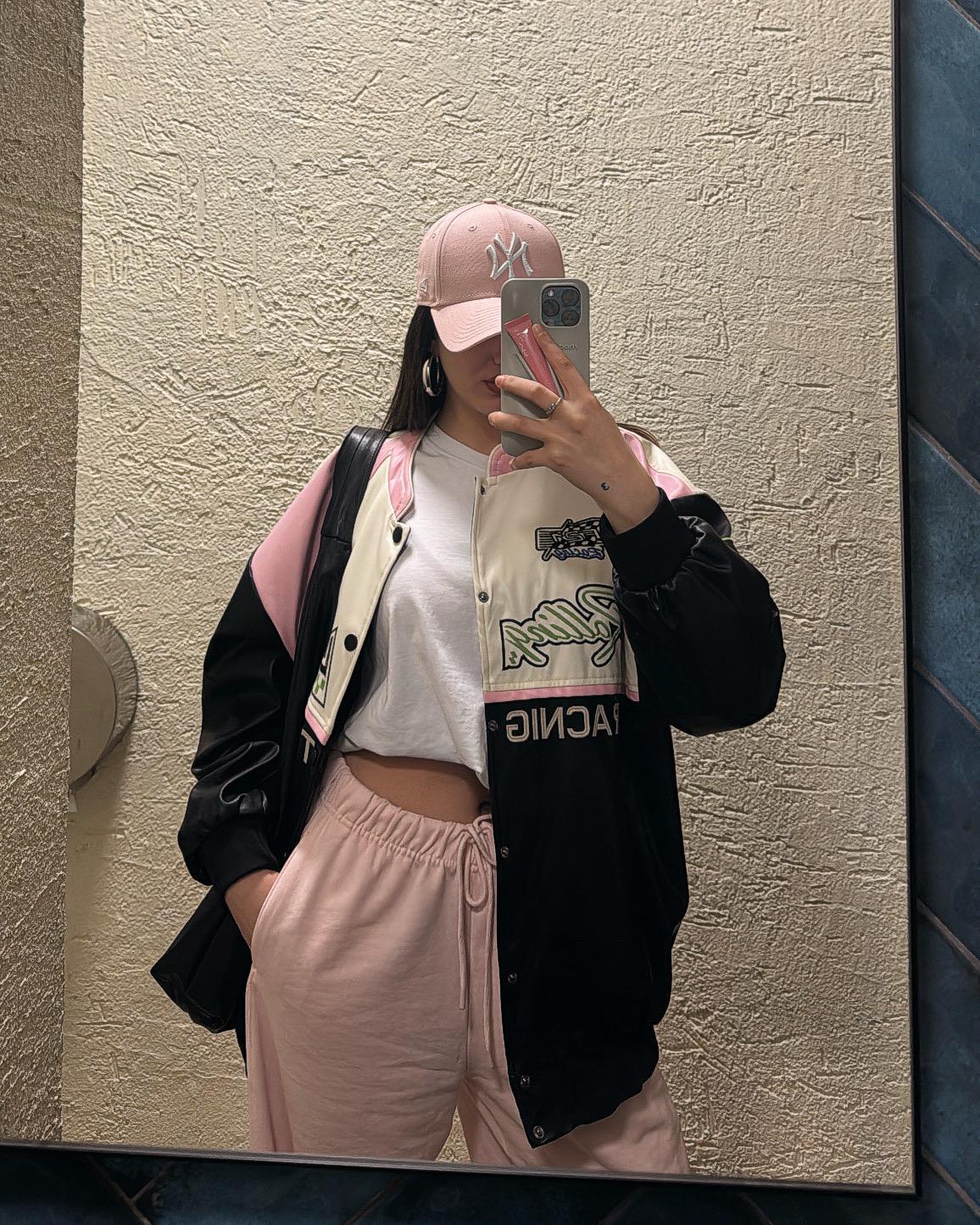 Leonard Pembe  Deri Bomber Ceket 