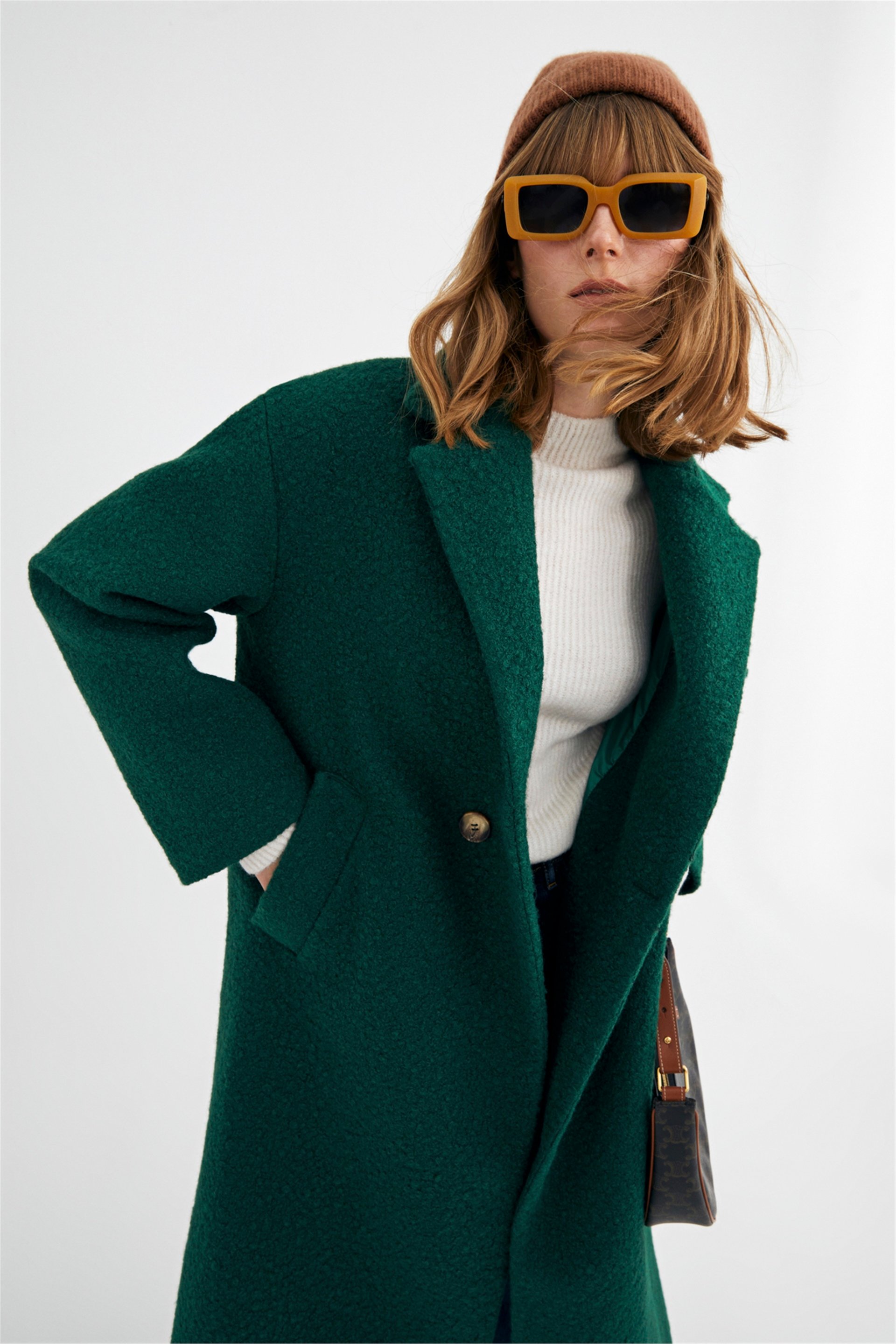 Zara - Green Textured Coat