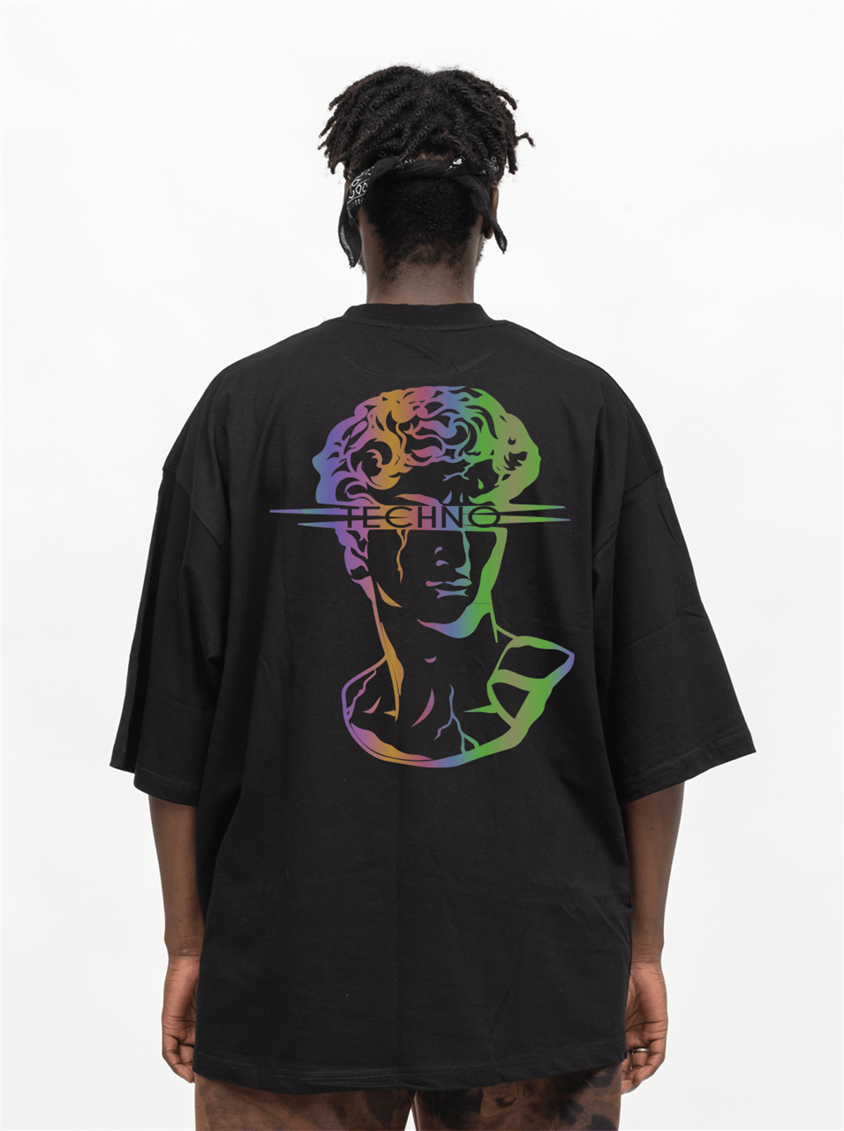 AFTERBASE Techno Head Reflektorlu Oversize Tshirt