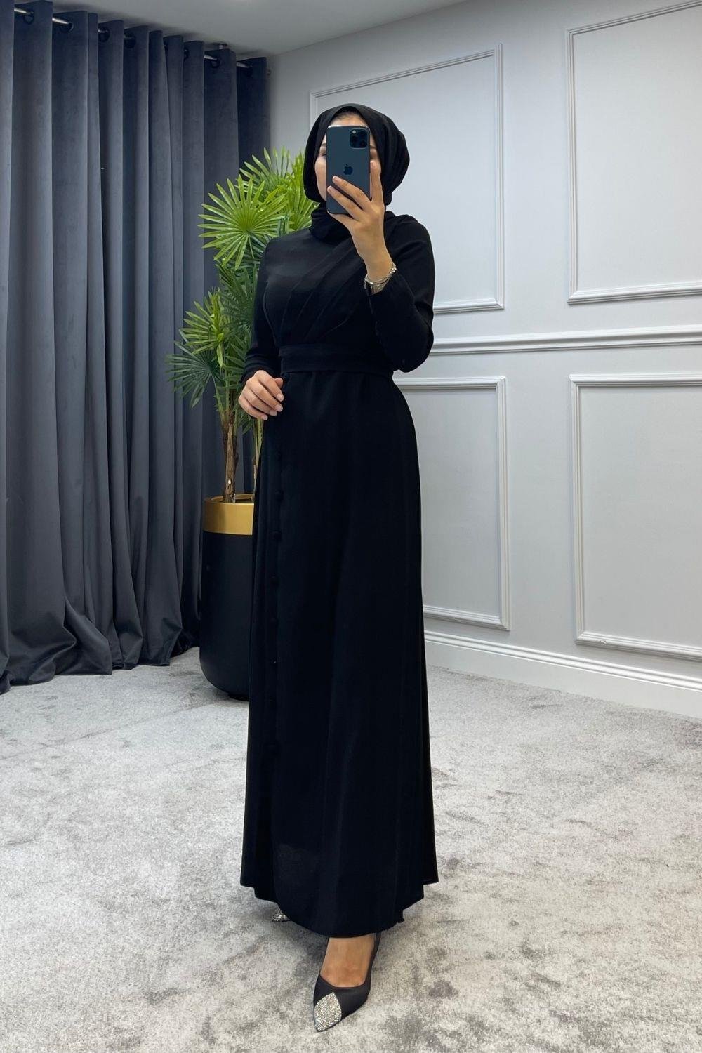 Belinay Abiye Siyah – Şule Giyim | Tesettür Giyim
