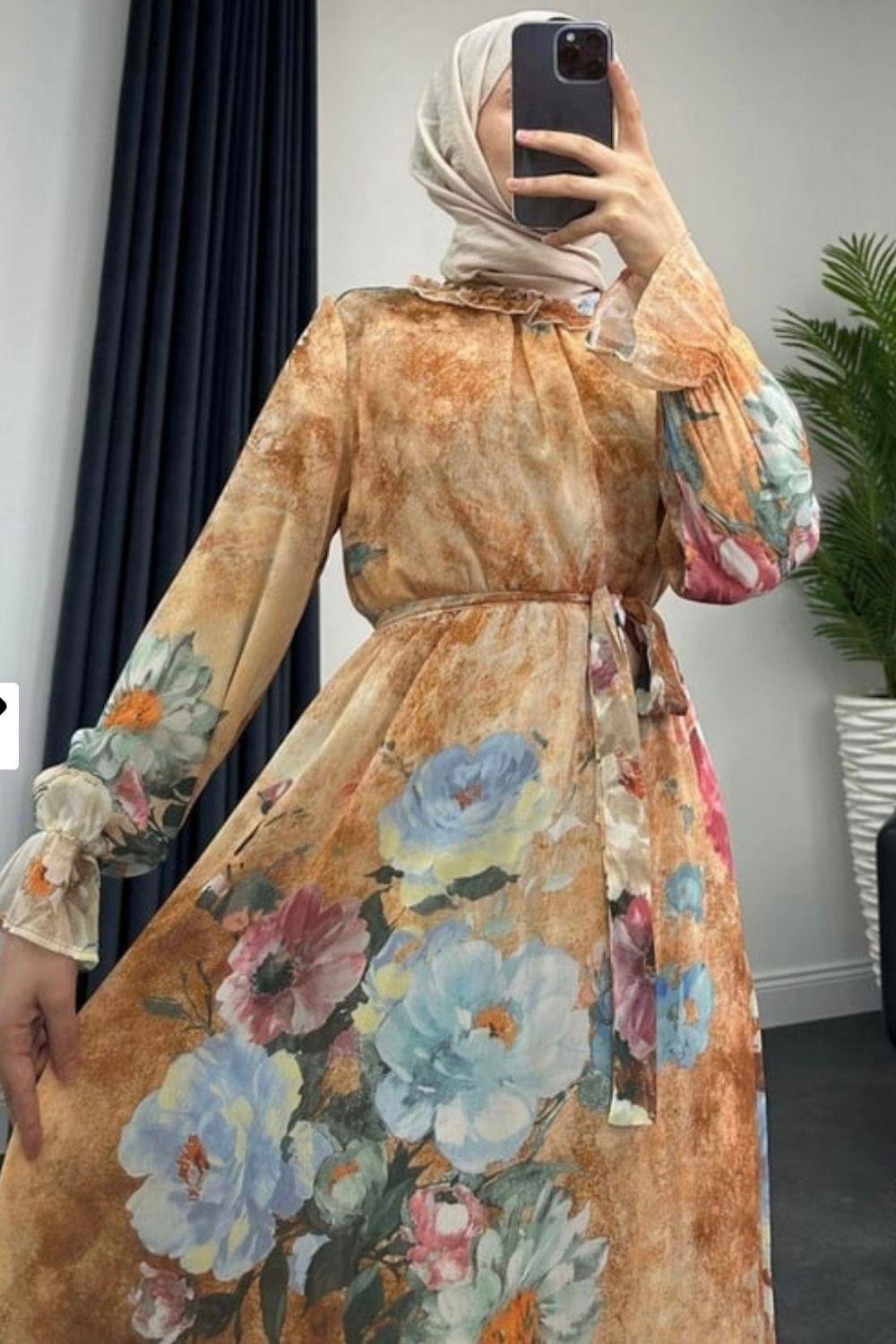 Nadya Lined Dress Salmon