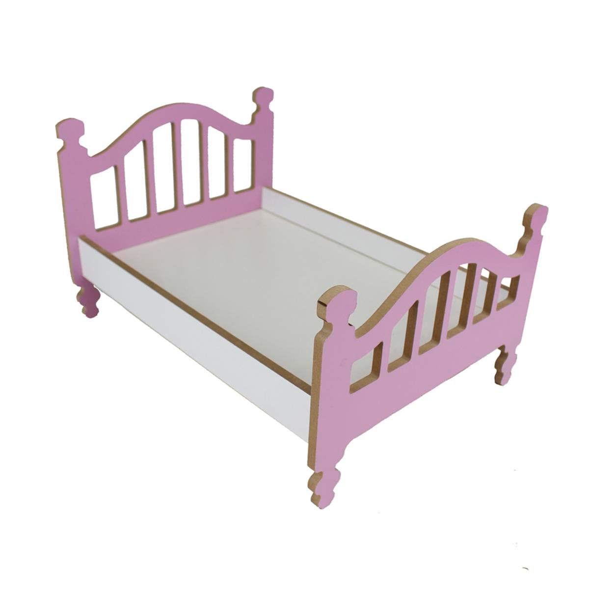Ahşap Renkli Oyuncak Bebek Yatağı 35 cm