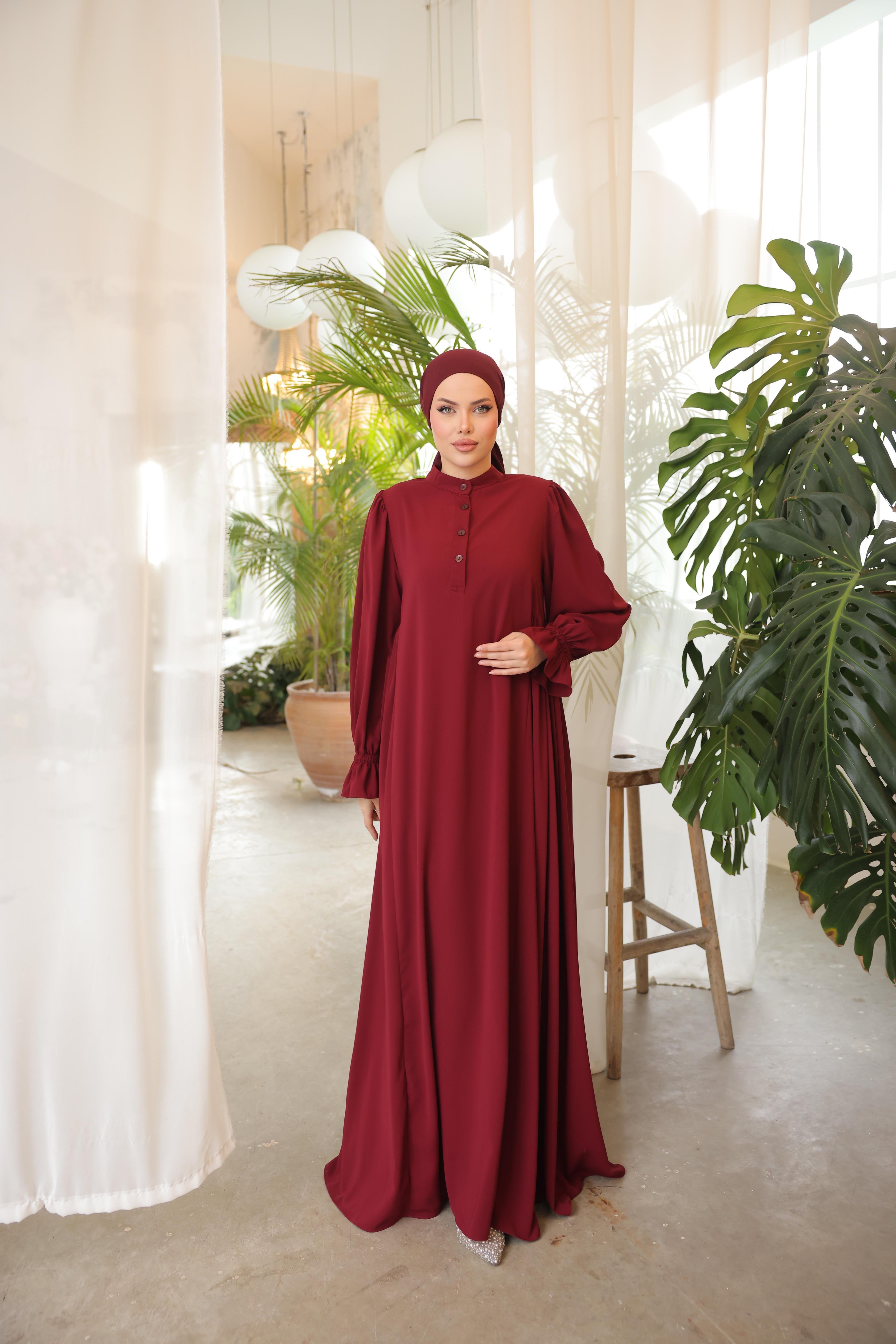 Bordo Yarım Pat Yandan Büzgülü 5073