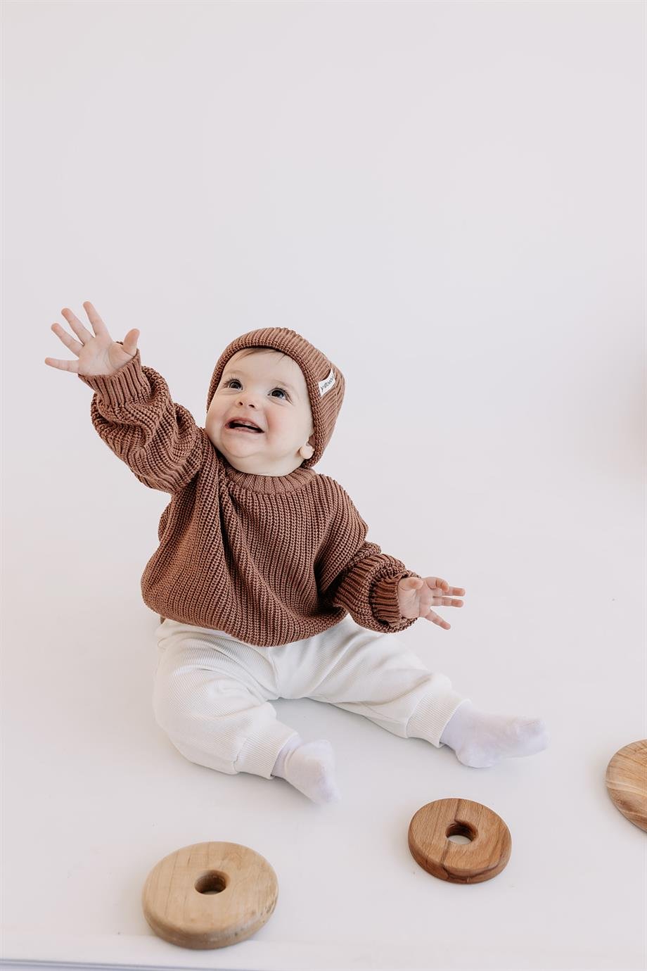 Yobebek Erkek Kız Bebek Triko Kazak Kahverengi Renk I Yobebek'le Doğallığı  Önemse ve Gülümse 🌿