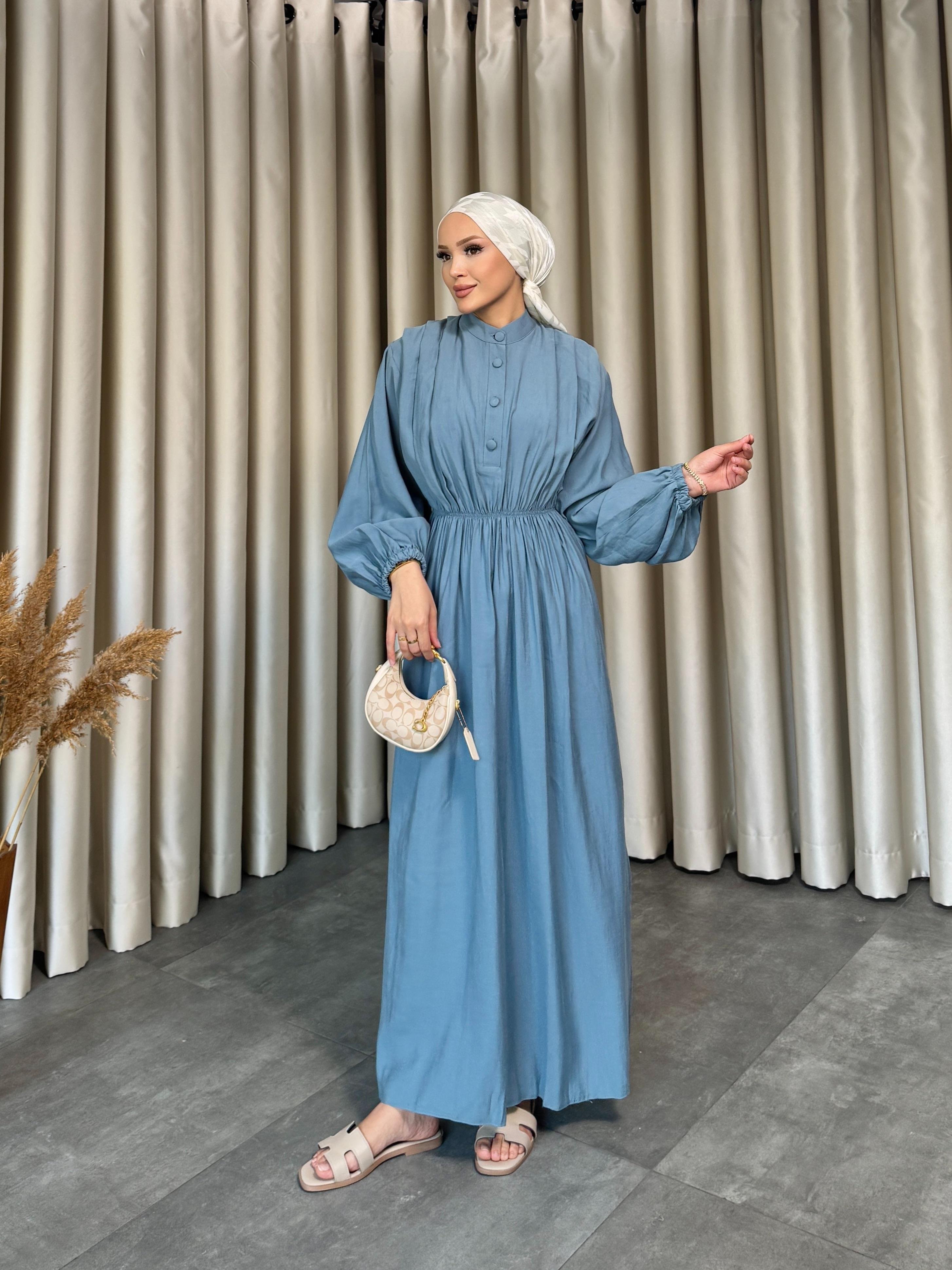 Keten Yarasa Kol Elbsie Mavi