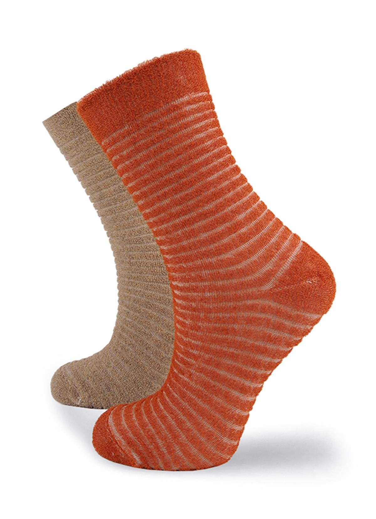 Black Arden Socks - Kışlık Kadın Peluş Havlu Çorap 2 Çift