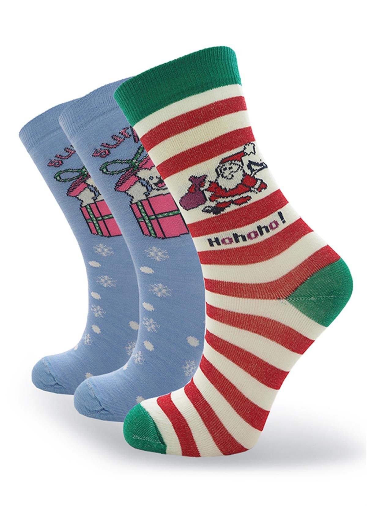 Black Arden Socks - Noel Baba Desenli Kadın Çorap