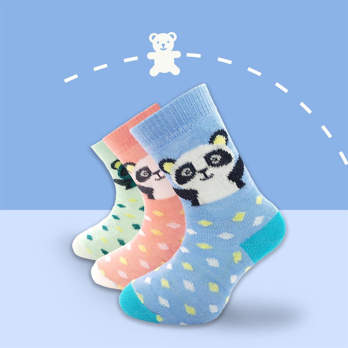 Black Arden Socks - Pandalı 4 Çift 2-3 Yaş Kız Çocuk Soket Çorap