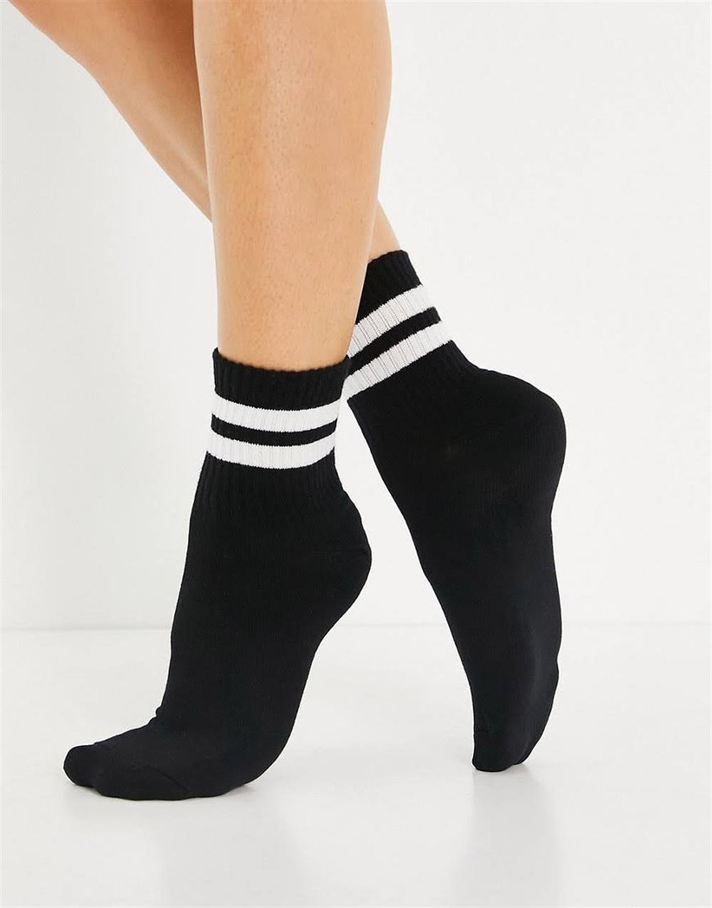 Yeni Model Yazlık Kadın Çizgili Bilek Üstü Çorap - 4 Çift