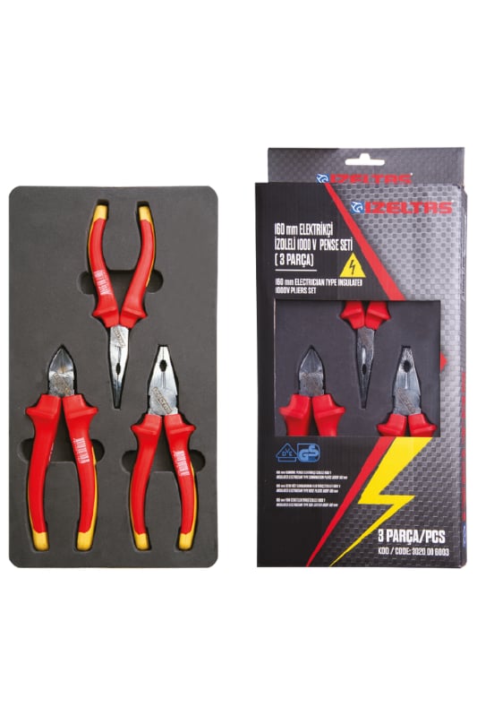 一万円セット İZELTAŞ 1000V İZOLELİ ELEKTRİKÇİ PENSE SETİ