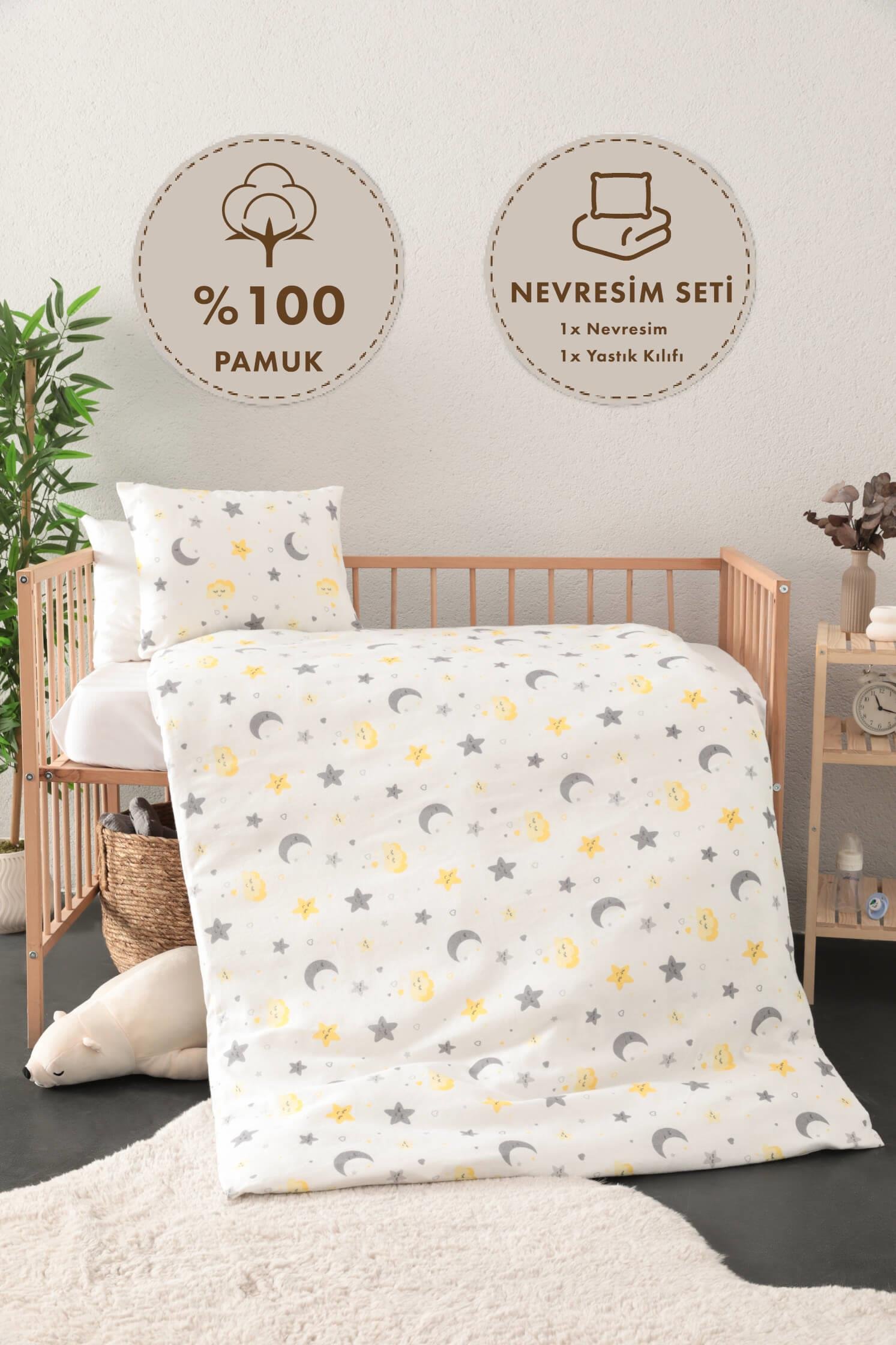 Sleep Kışlık Flanel Pazen Bebek Nevresim Seti - Sarı | Favora Home