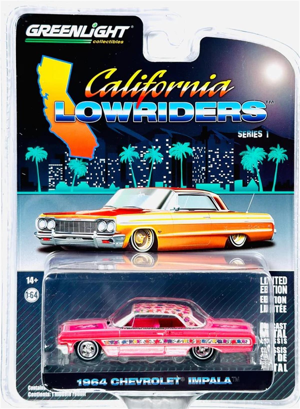 greenlight Impala LowRider チェイス Greenlight 1964 Chevrolet impala Lowrider 1 Pink | diecastpazar
