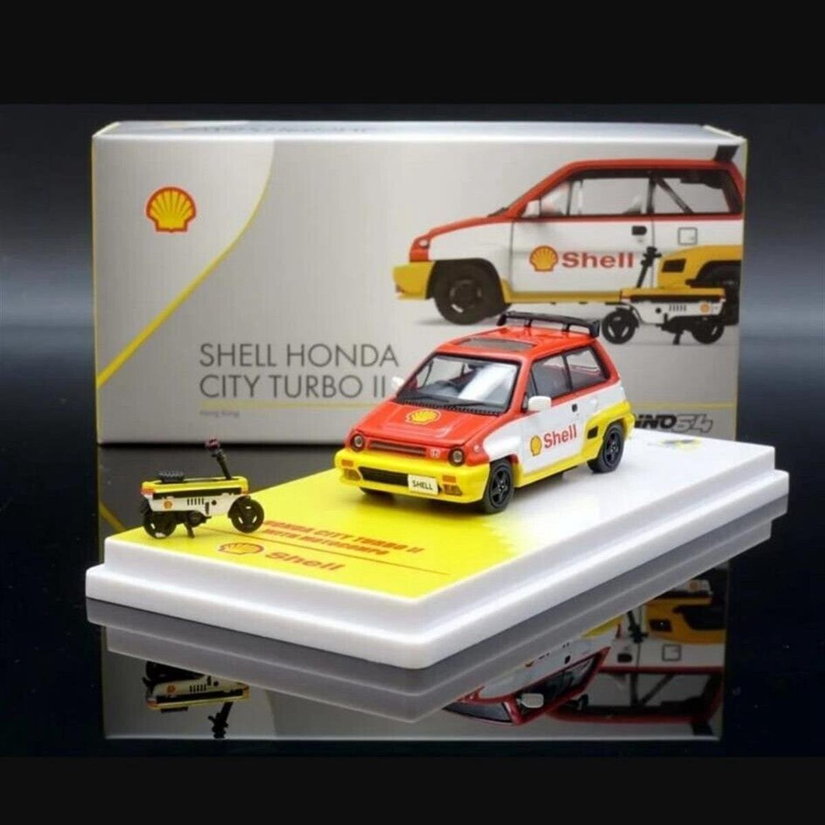 タイニー　INNO64 Shell Honda City Turbo II INNO64 1/64 Druckguss-Modellauto – Honda City Turbo II