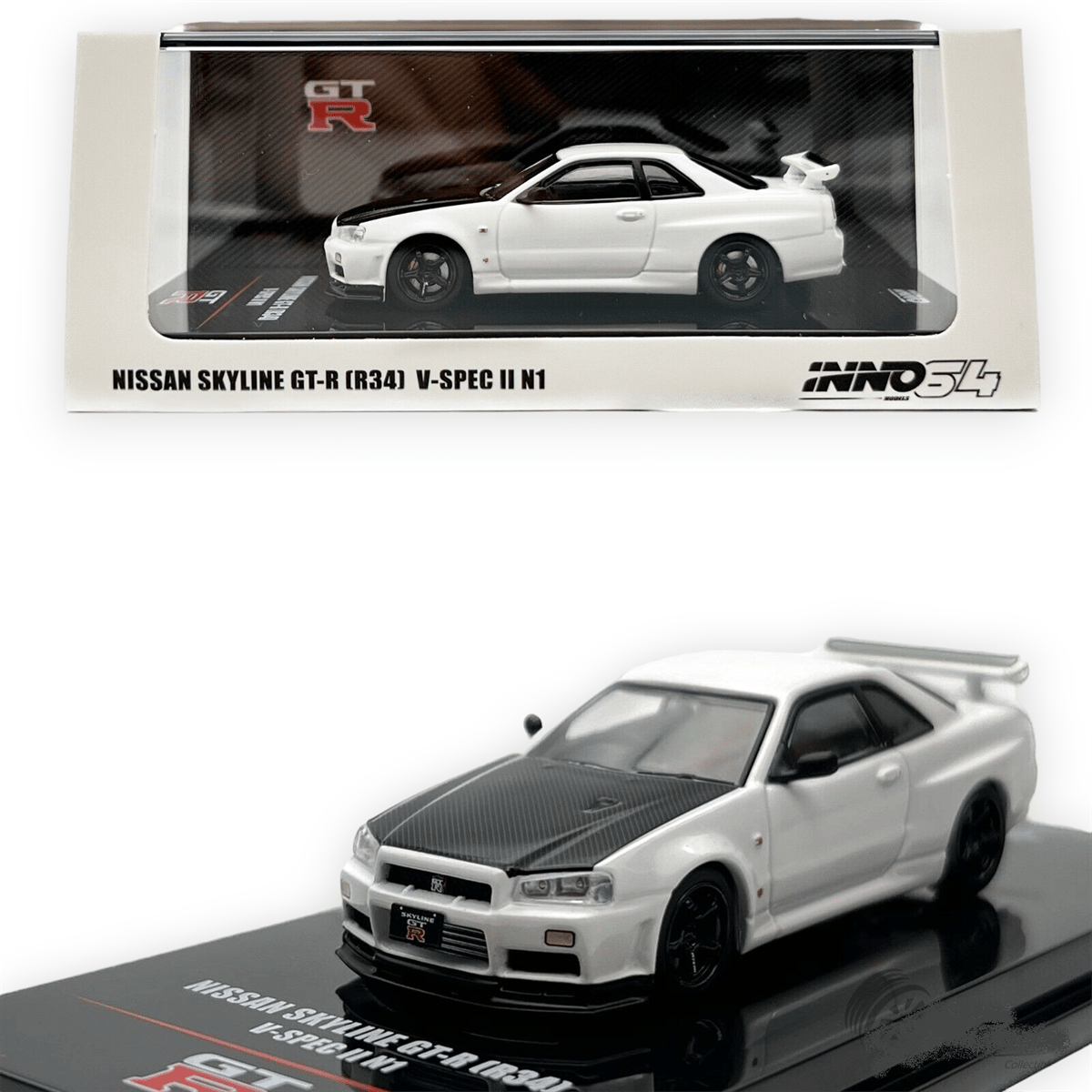 İNNO64 Nissan Skyline GT-R (R34) V-SPEC II N1 White With Carbon