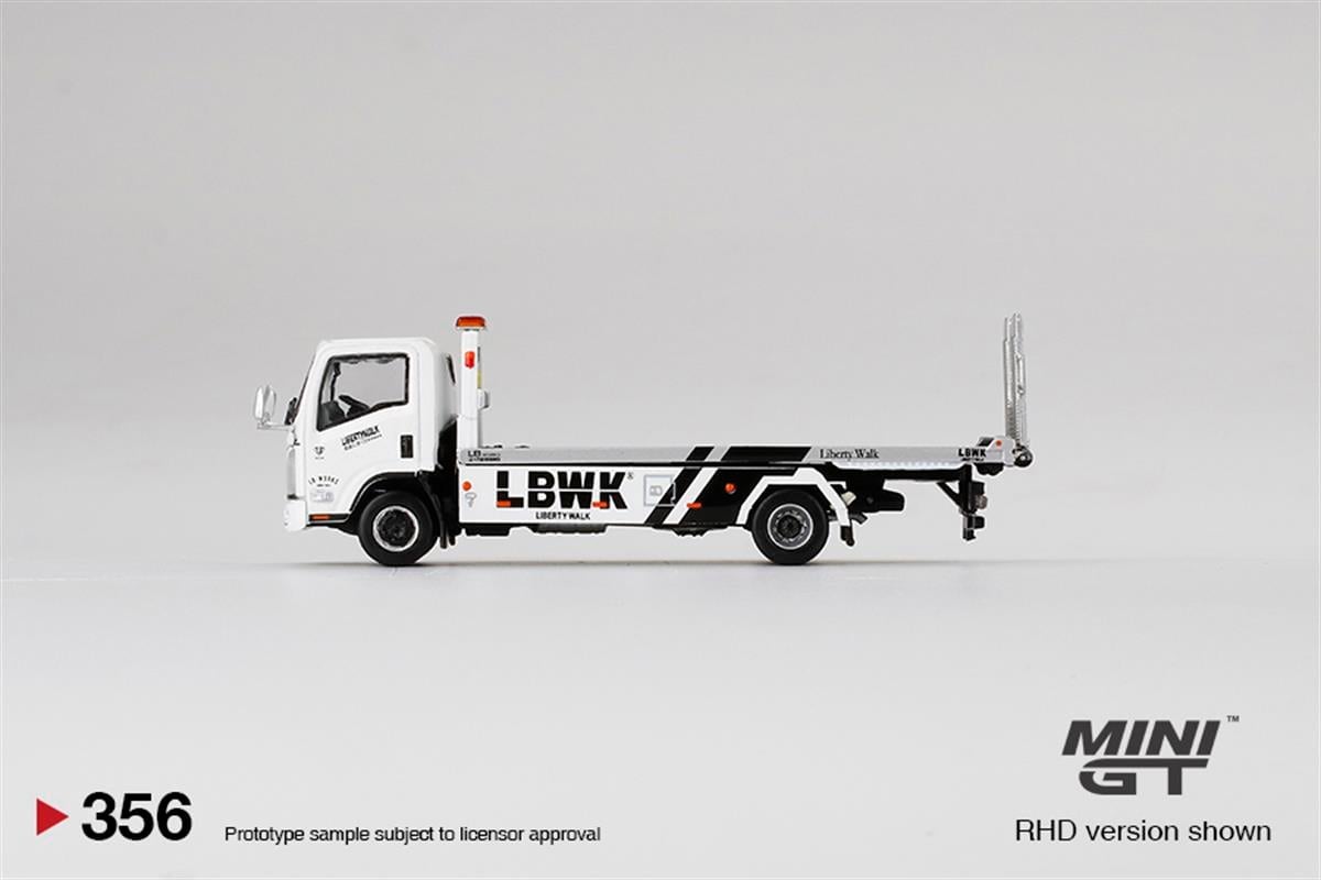 mini GT Isuzuトランスポーター LBWK 積載車 ホワイト 新品 1/64スケール MINI GT「Isuzu N-Series Vehicle Transporter