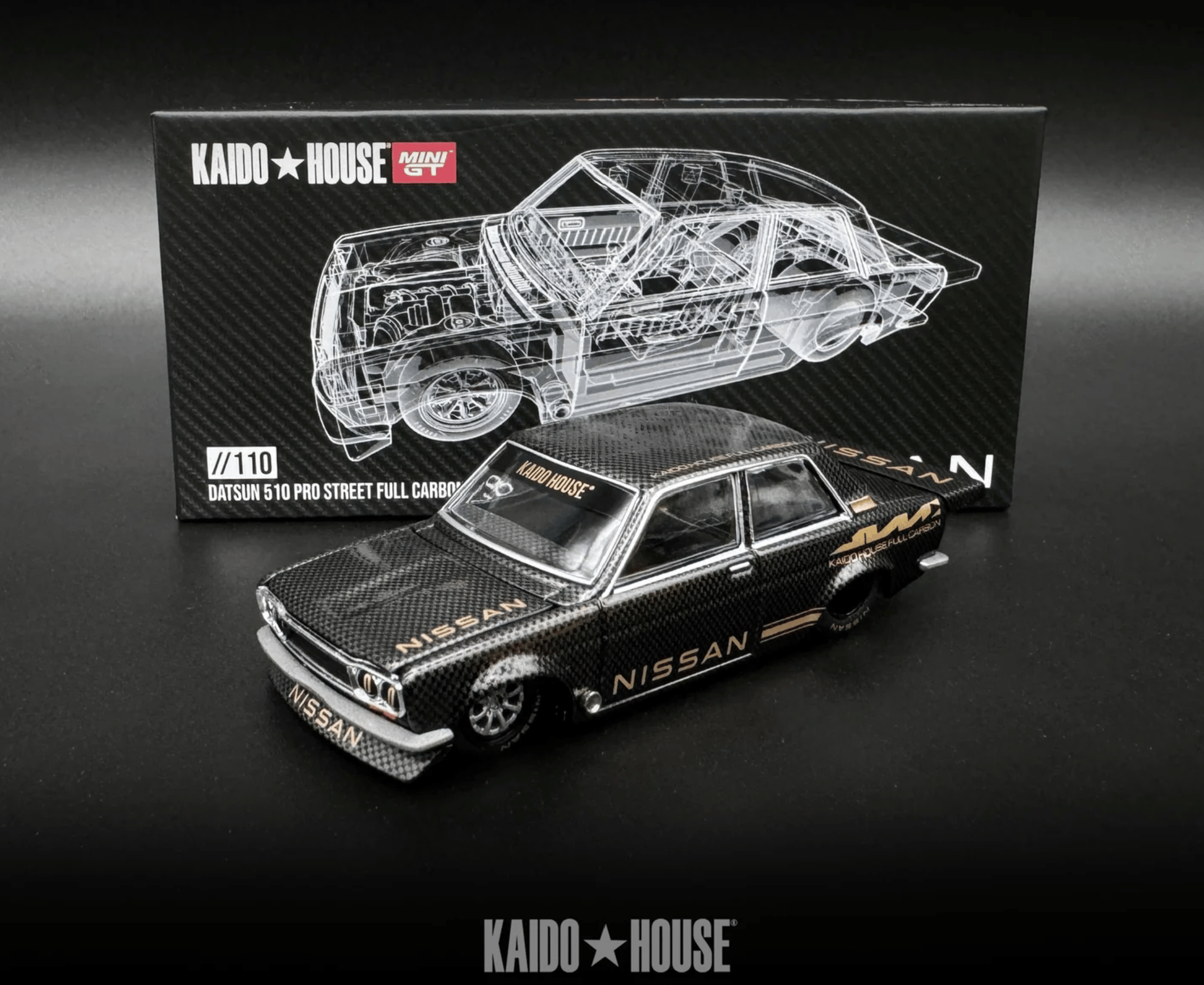 Mini GT Kaido House Datsun Carbon | diecastpazar