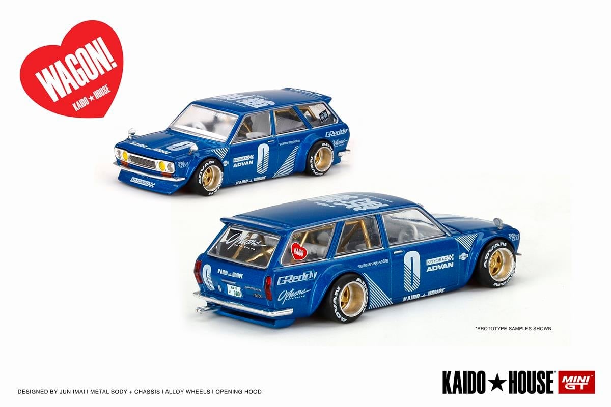 Mini GT Kaido House Datsun 510 Wagon Blue | diecastpazar