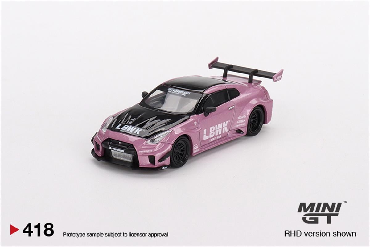MINI GT ミニGT　LBWK　日産 35GT-RR　パッション ピンク 1/64スケール CM MODEL「LB SILHOUETTE WORKS NISSAN 35GT-RR  ミニカー