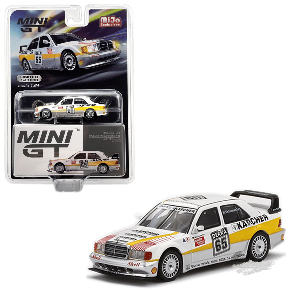 MINI GT メルセデス 190E 2.5-16 EVOII DTM MINI GT 1/64スケール「メルセデスベンツ 190E 2.5-16 エヴォ