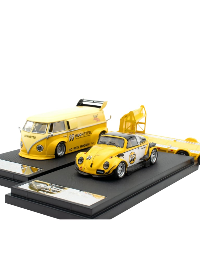 Mini Station Volkswagen Tbus Trailer + Beetle Sport Mooneyes B