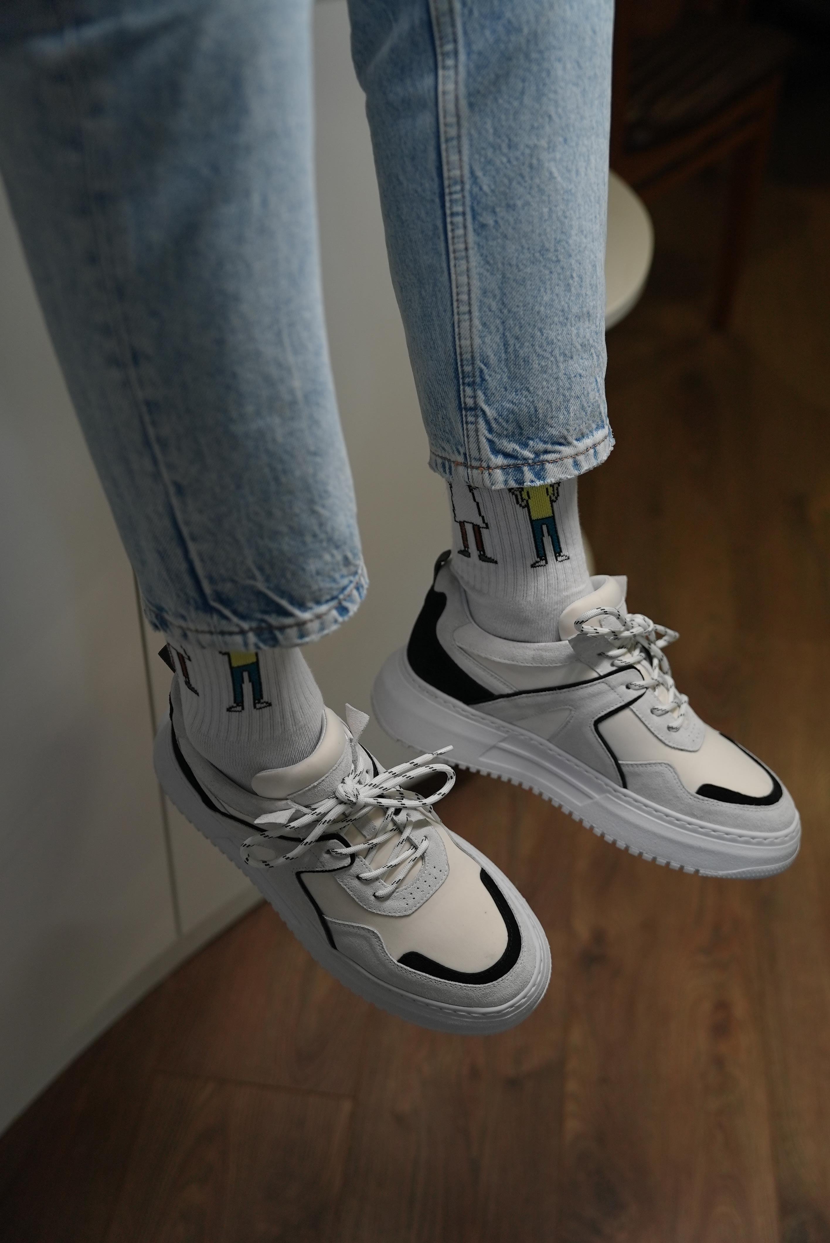 Grayton Model Gerçek Deri El Yapımı Erkek Beyaz Sneaker Ayakkabı - Erkek  Beyaz Spor Ayakkabı | tetri