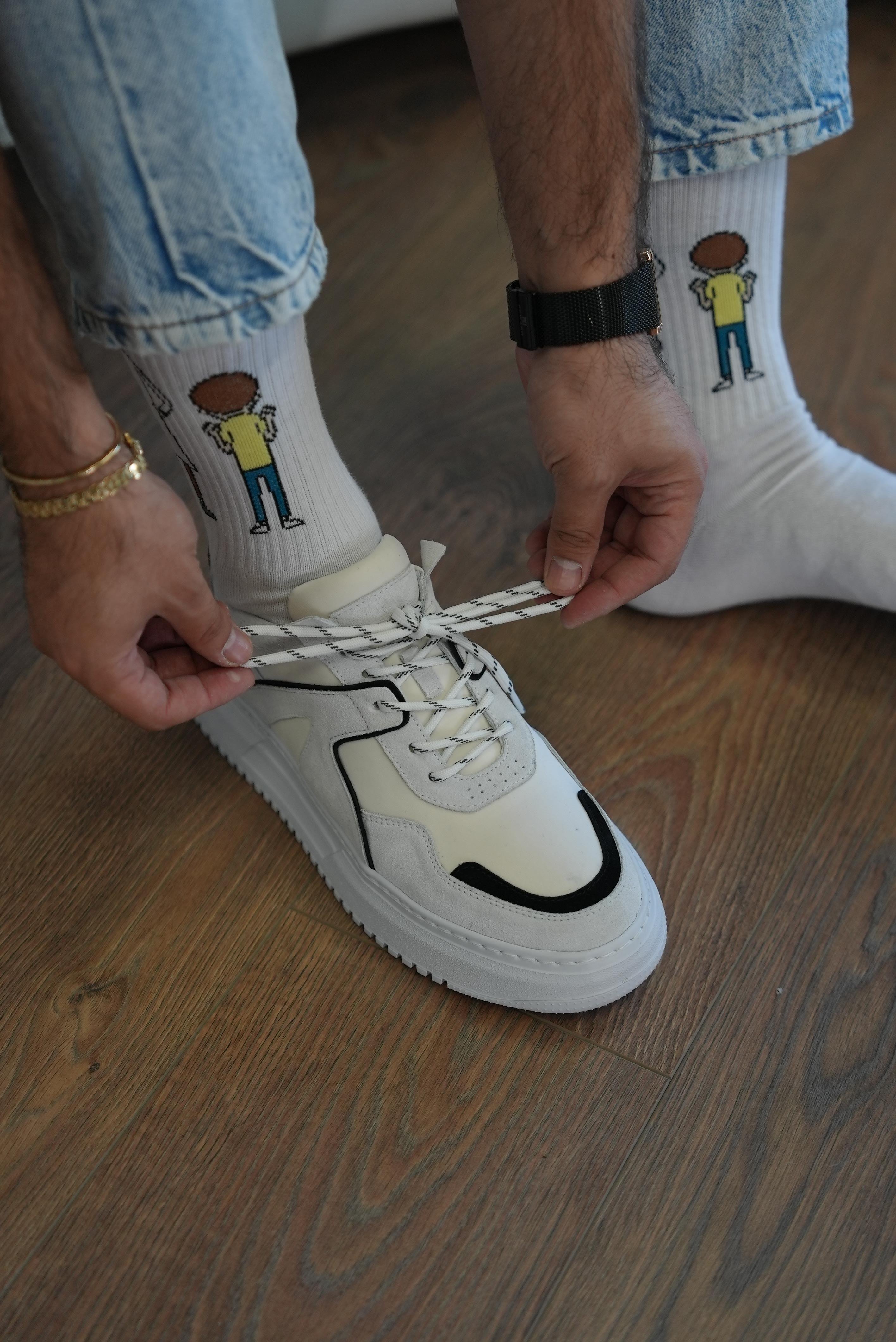 Grayton Model Gerçek Deri El Yapımı Erkek Beyaz Sneaker Ayakkabı - Erkek  Beyaz Spor Ayakkabı | tetri