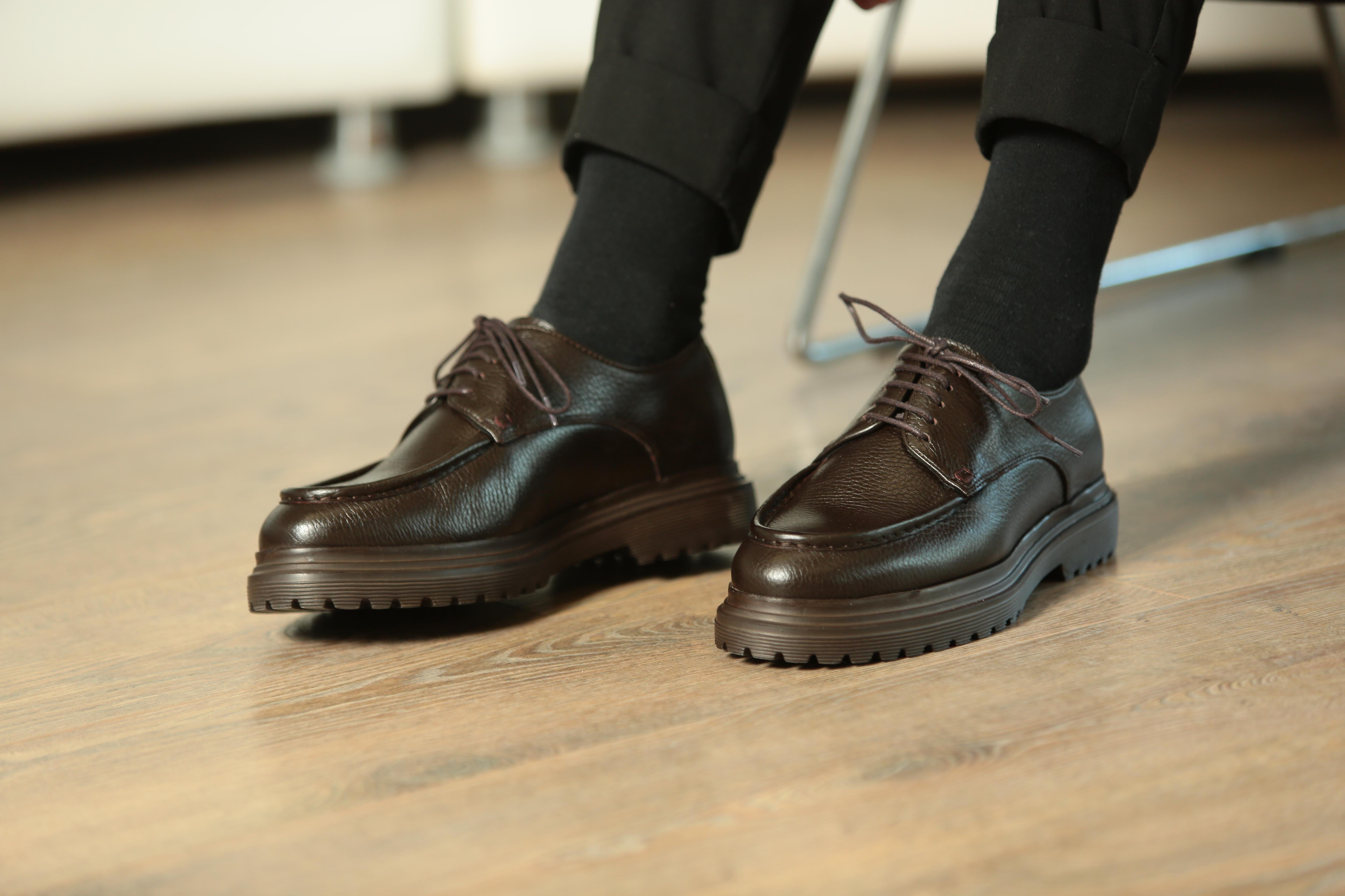 İtalyan Model Hakiki Deri Erkek Kahverengi Casual Ayakkabı | tetri