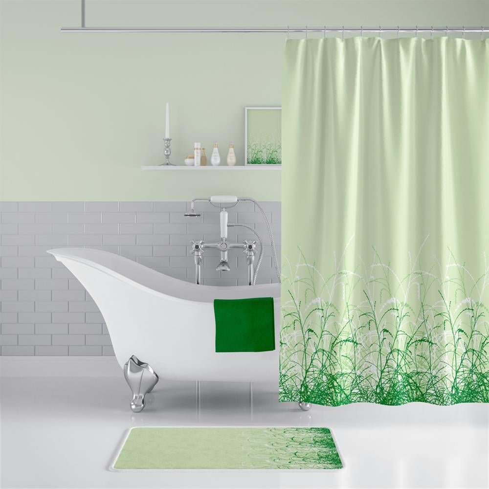 Yeşil Renk Duş Perdesi Dijital Baskılı 180x180Banyo Perdesi Solmaz Duş Perde-Su  Geçirmez Banyo PerdeToptan veya Perakende Banyo Perdeleri ,Toptan Duş  Perdesi, Toptan Banyo Perde ve Borusu uygun fiyatlı Toptan banyo borusu  banyo