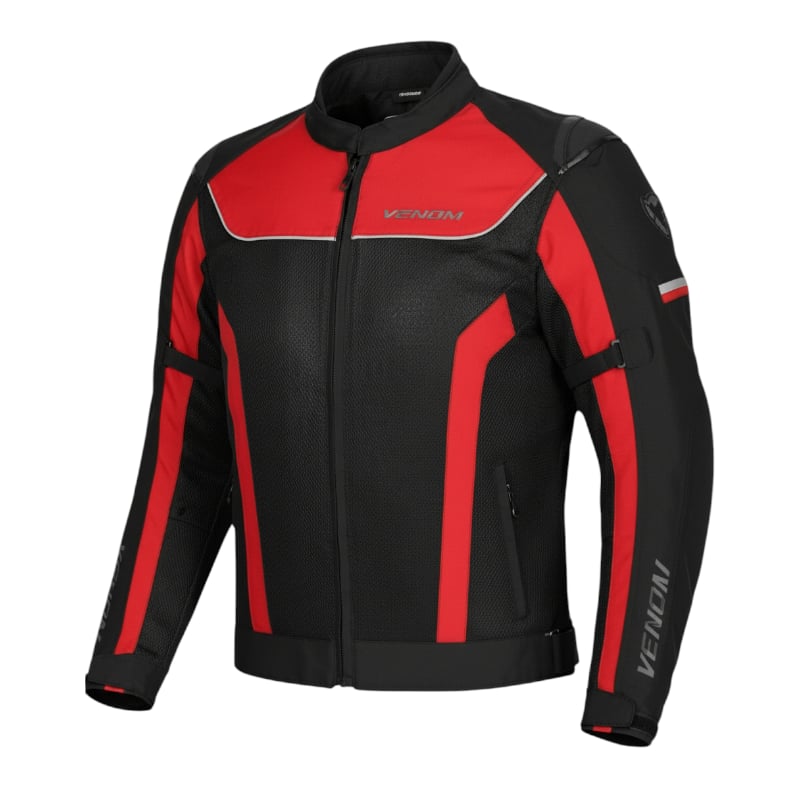 MOTIV FatalVenom 14ポンド Venom Motosiklet Montu Raptor 4 Mevsim Kırmızı-Siyah