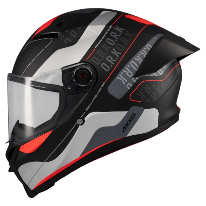 Axxis Kapalı Kask Fenix Ork B5 Mat Siyah-Kırmızı