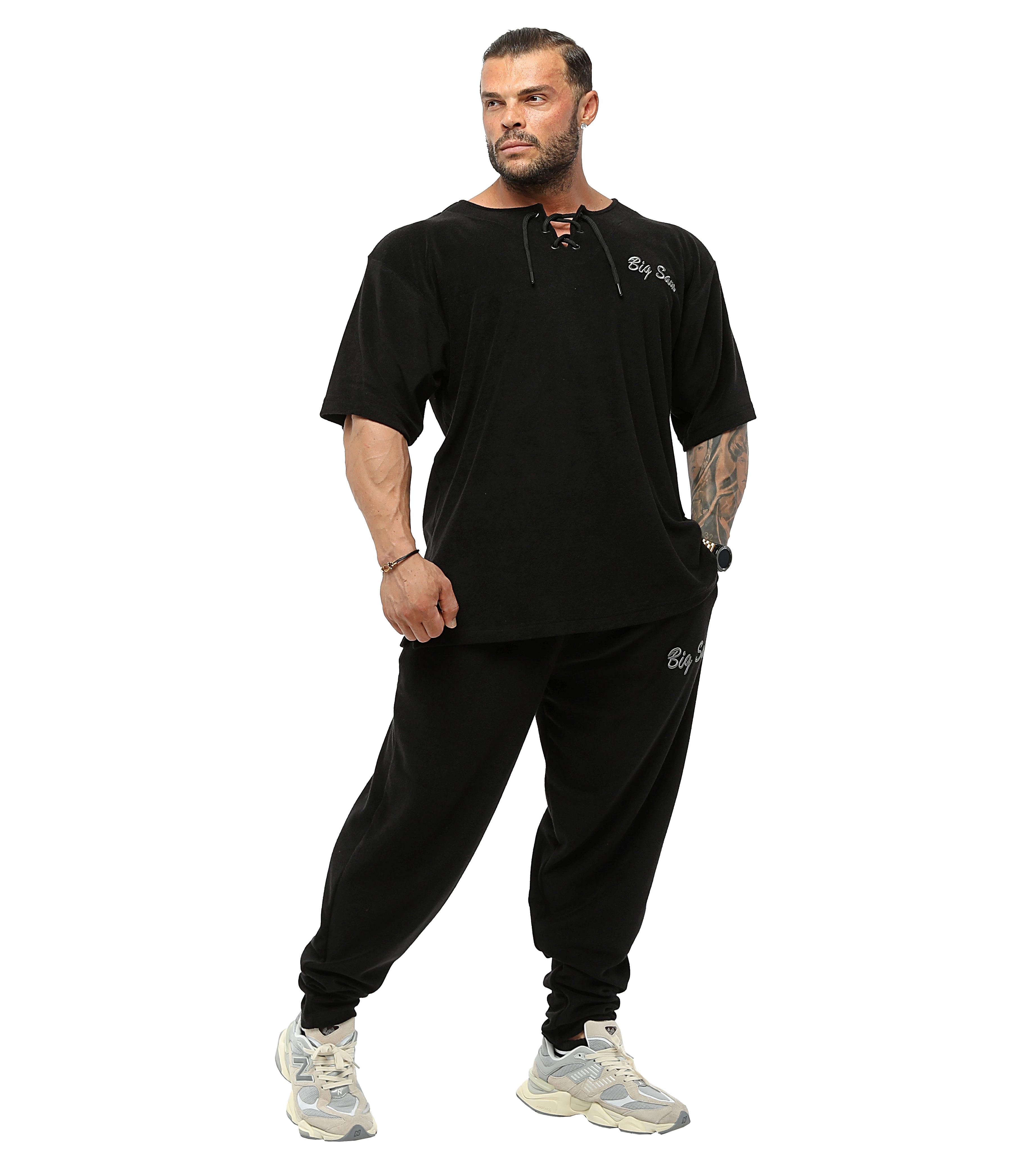 Sweatpants heavy, men's in black, Oversized fit