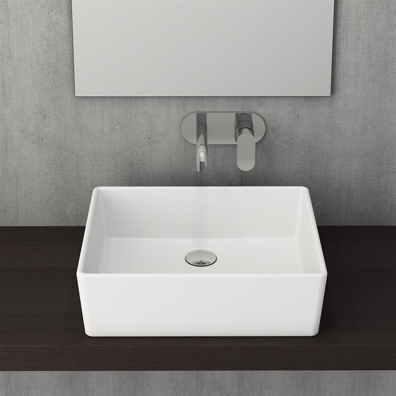 Bocchi Milano 50 cm Parlak Beyaz Banyo ve Tuvalet Çanak Lavabo