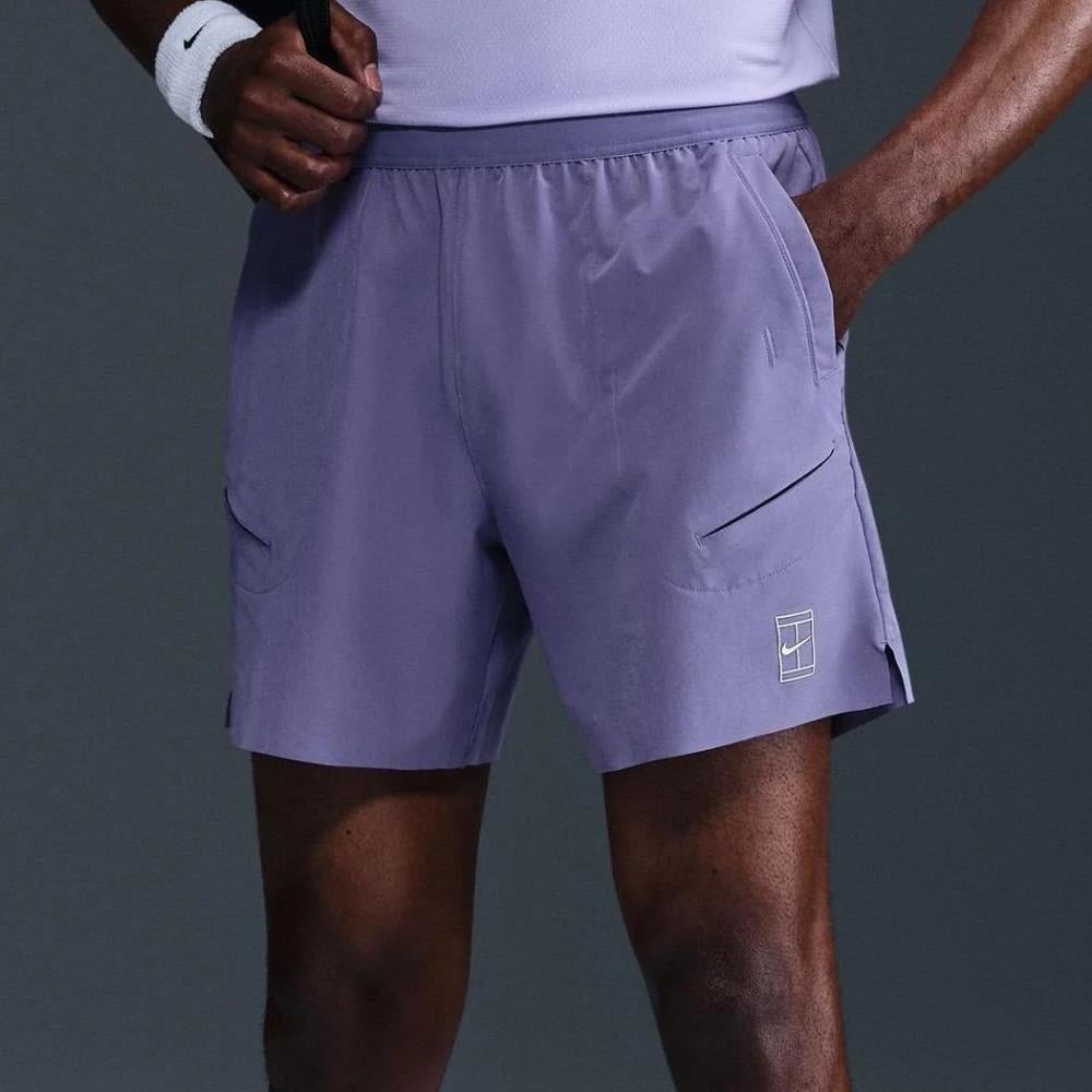 NikeCourt Advantage Dri-FIT 20 cm Tenis Şortu - Lila - FZ9322-527