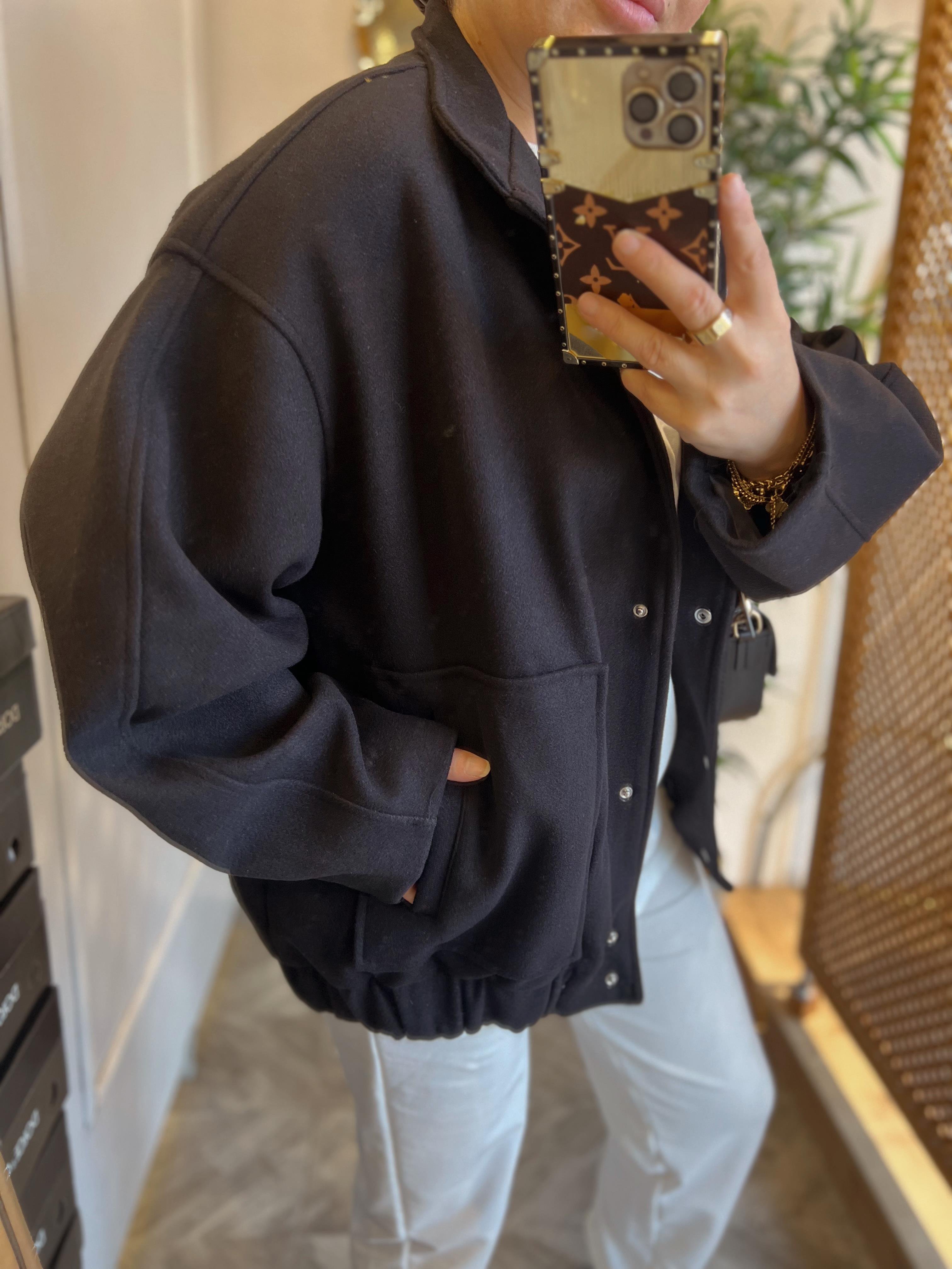 Siyah Zara Model Kaşe Bomber Ceket